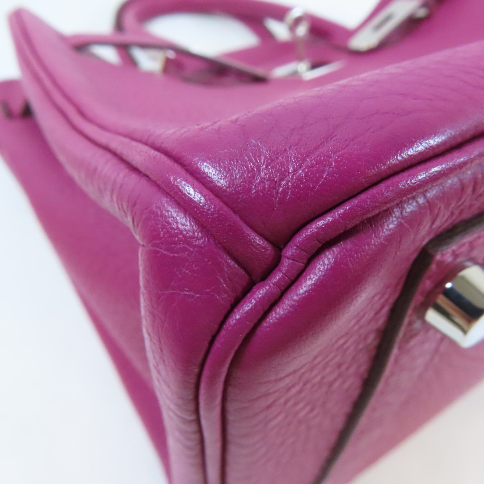 HERMES 【激減優惠】Clemence皮革Birkin 30銀扣手挽袋Rose Purple/桃紫色
