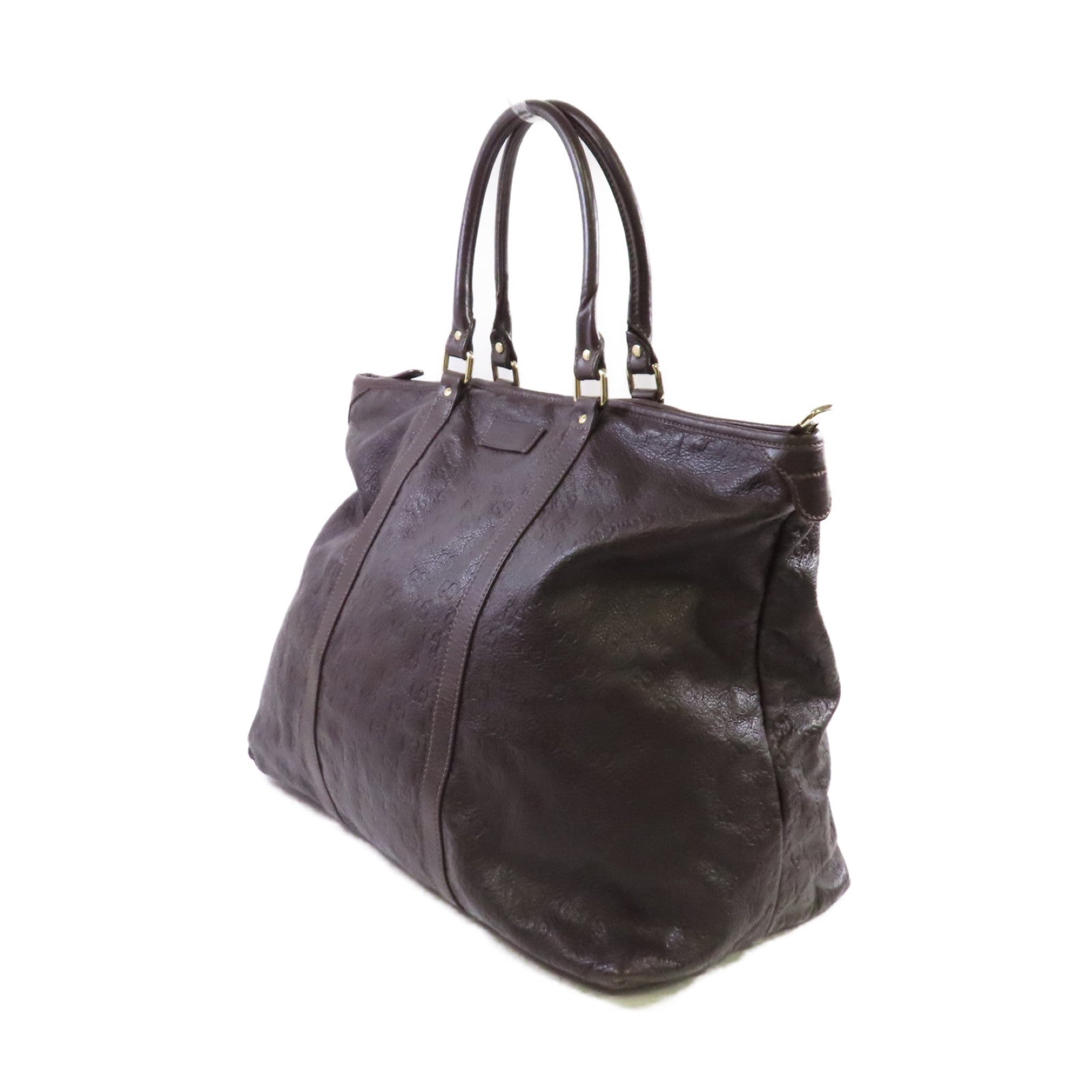 GUCCI 牛皮皮革Guccissima Tote Bag肩背袋啡色