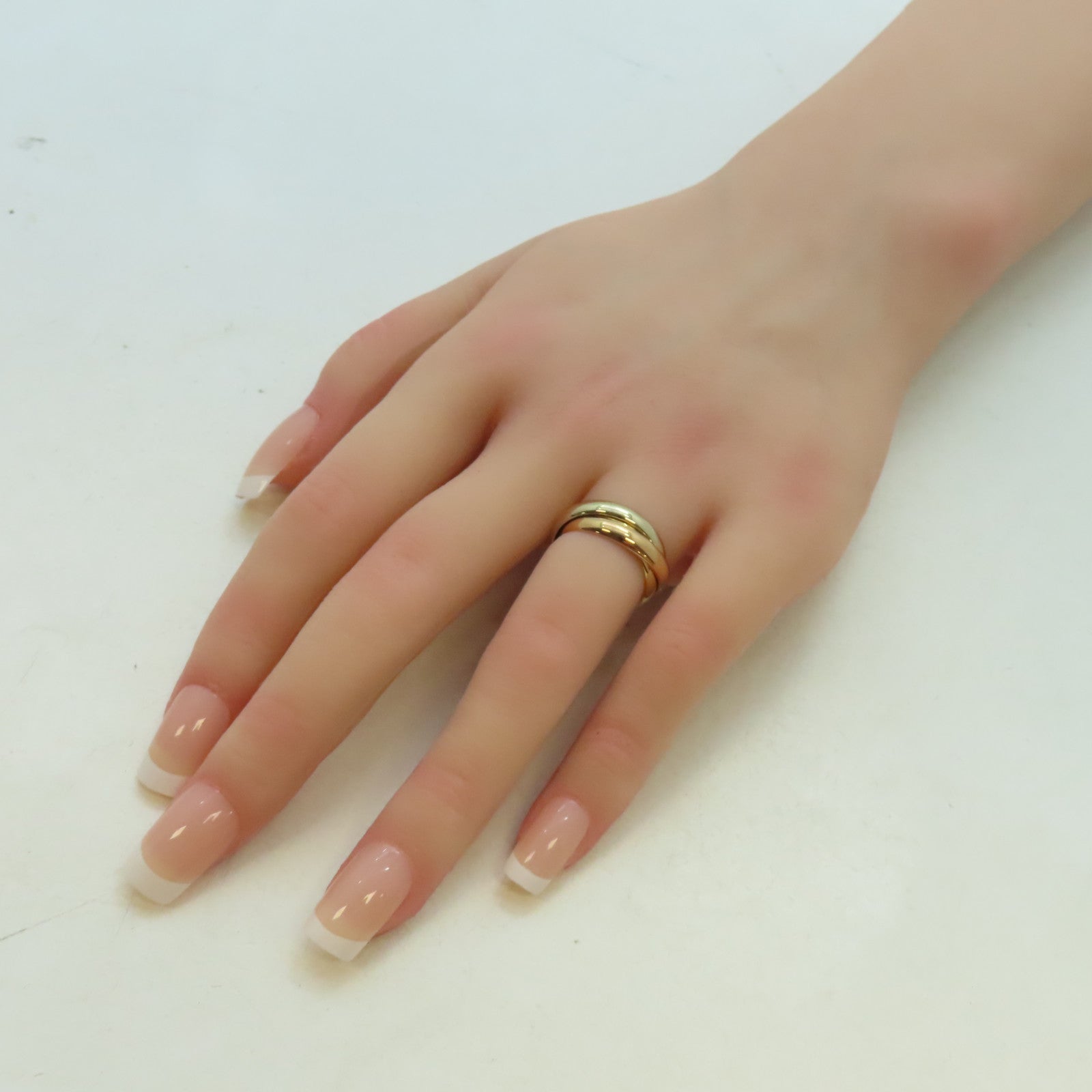CARTIER 【激減優惠】18K黃金/白金/玫瑰金Trinity Diamond戒指Cartier#49/US#4.75