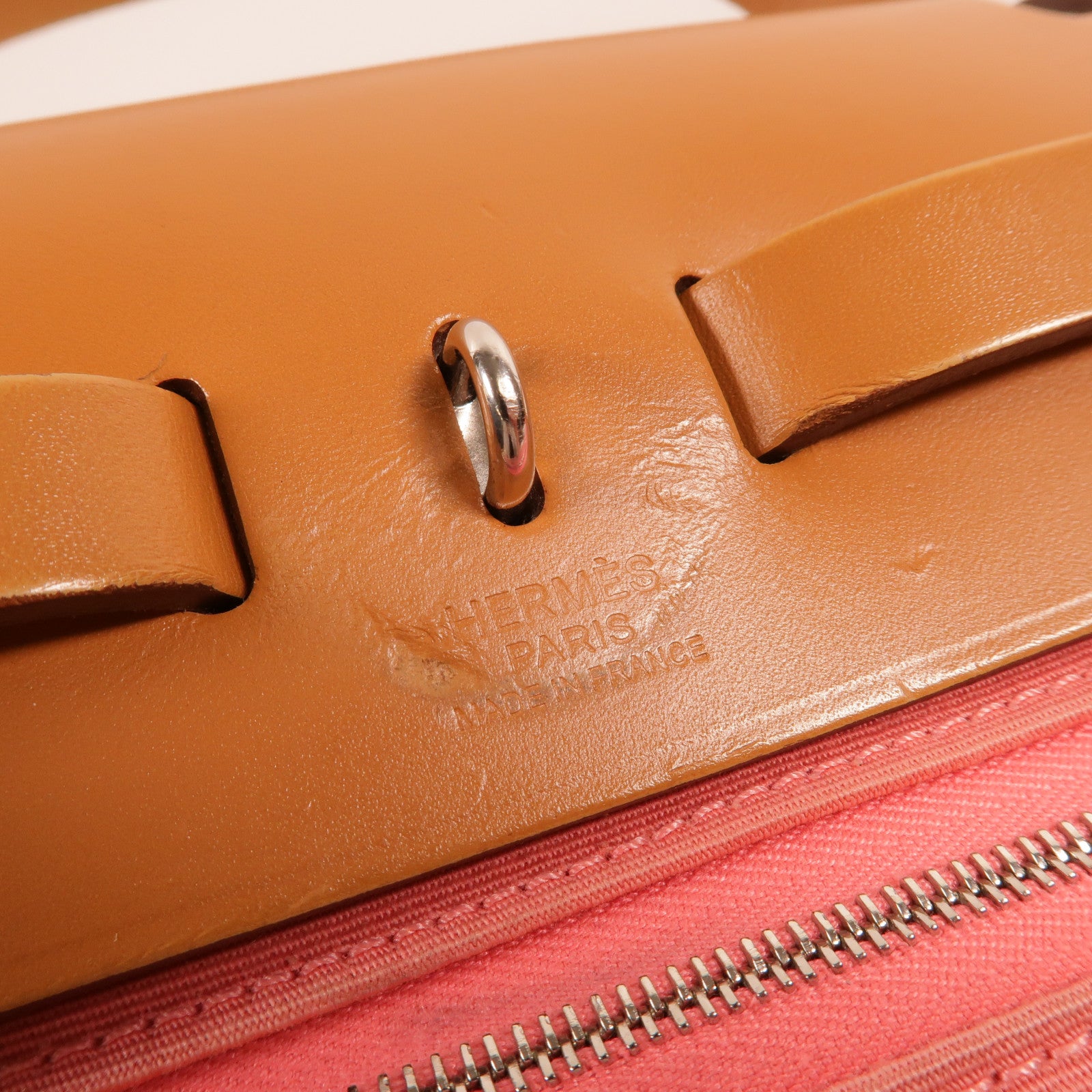 HERMES 帆布Herbag PM手挽肩背兩用袋Rose Azalee