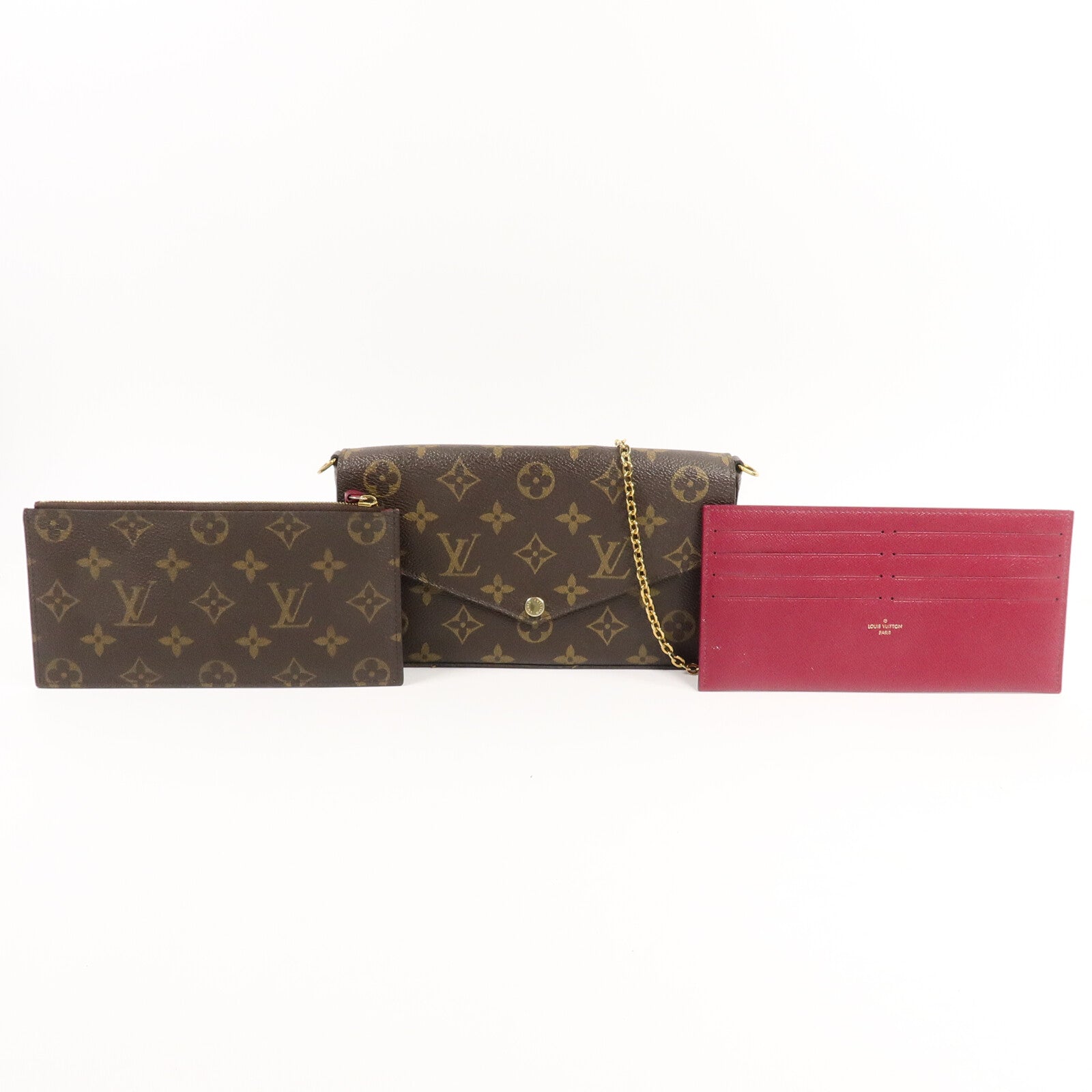 LOUIS VUITTON Monogram Pochette Felicie鏈帶肩背袋