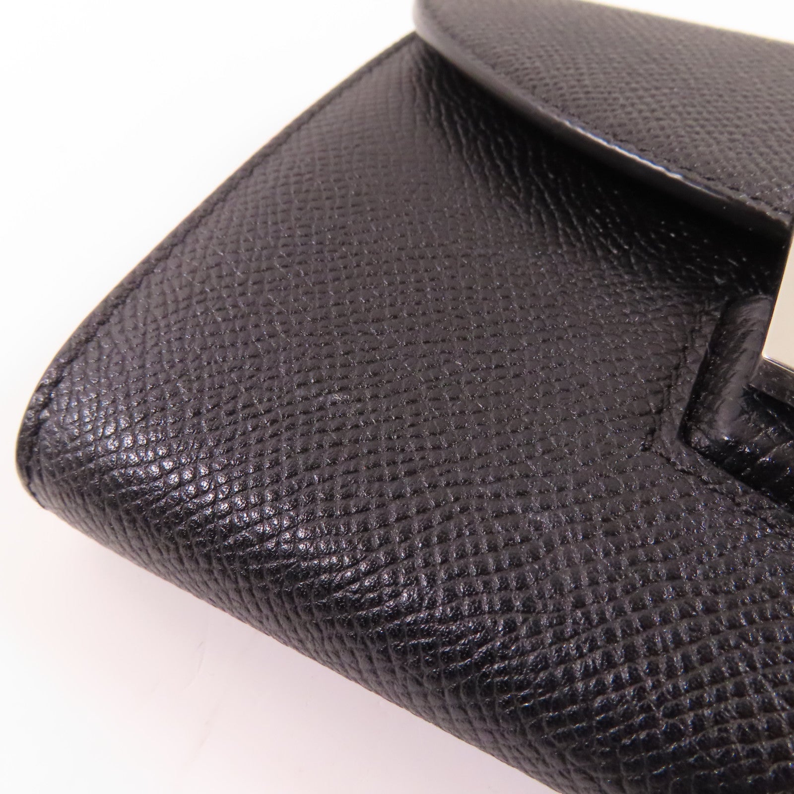 CELINE 牛皮皮革Trotteur Wallet銀扣錢包黑色