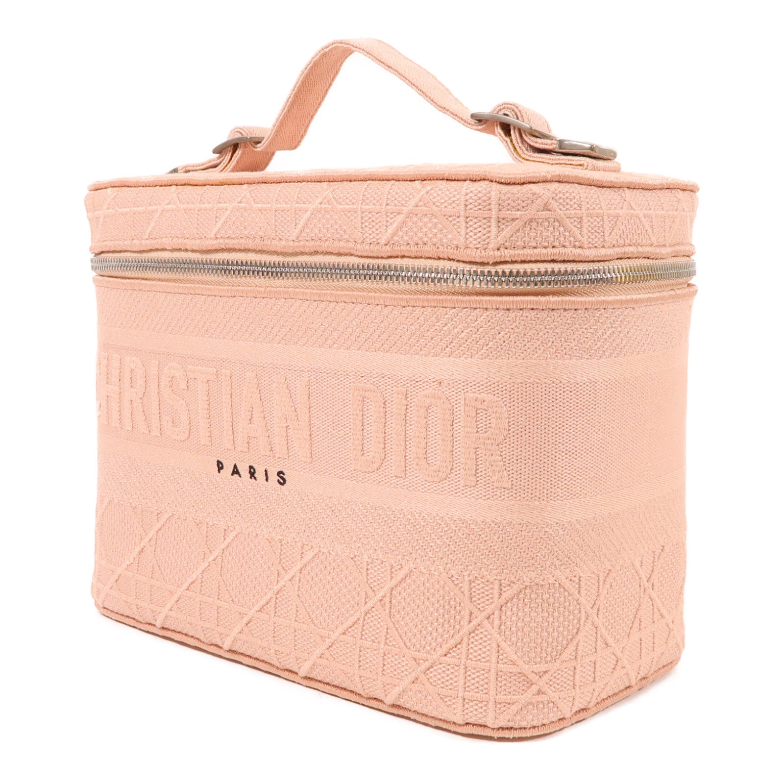 Dior 帆布Vanity Case銀扣手挽袋