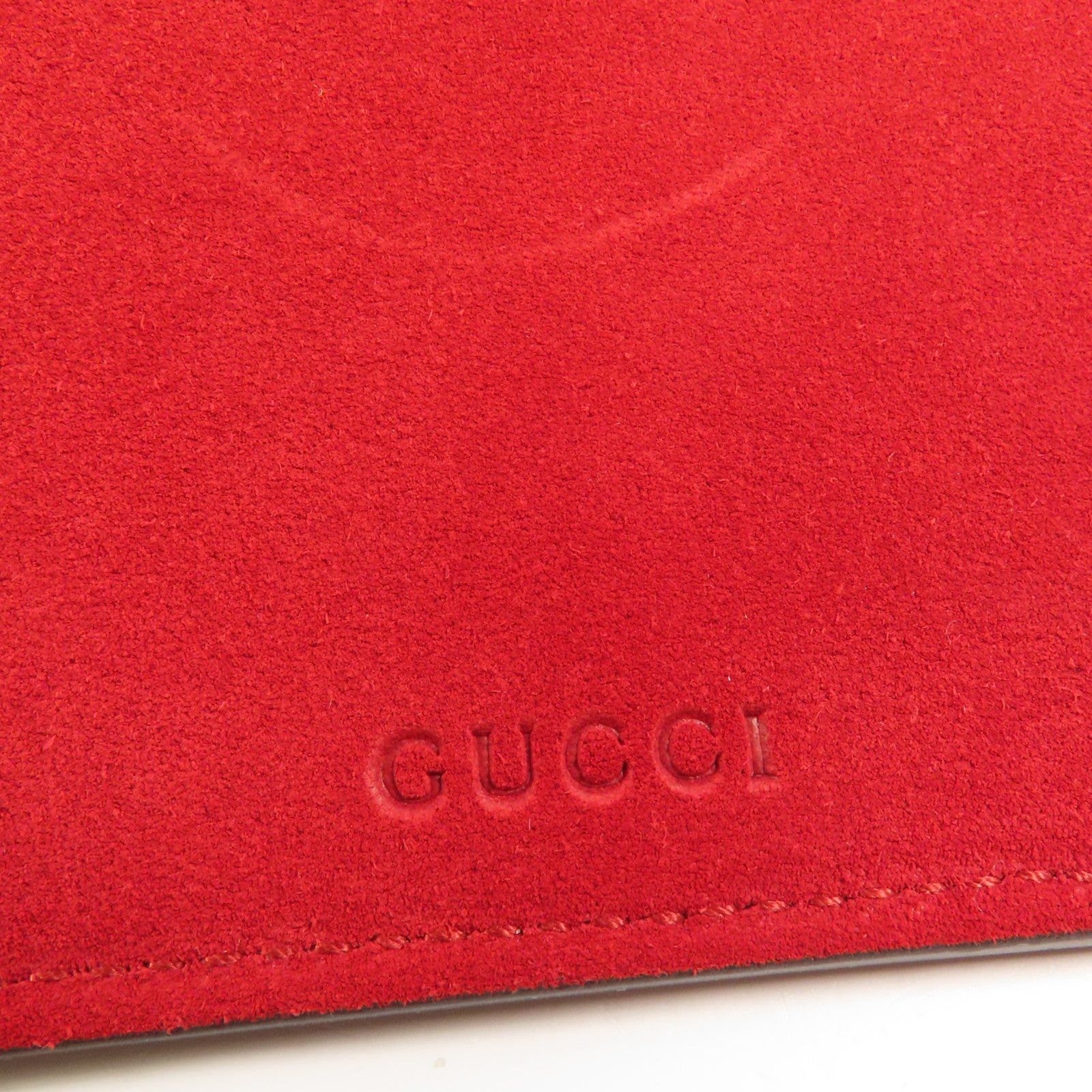 GUCCI 塗層帆布/麂皮皮革Clutch Bag金扣手拿包