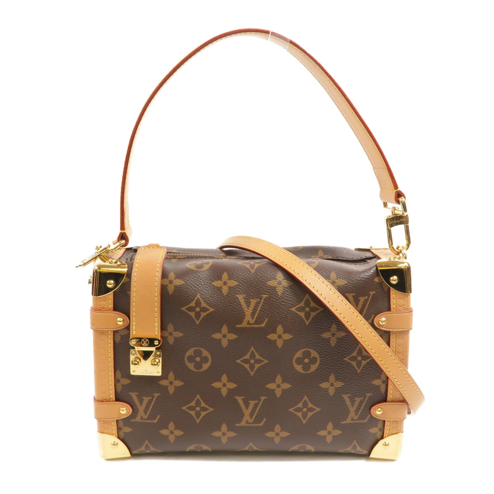 LOUIS VUITTON Monogram Side Trunk金扣手挽肩背兩用袋