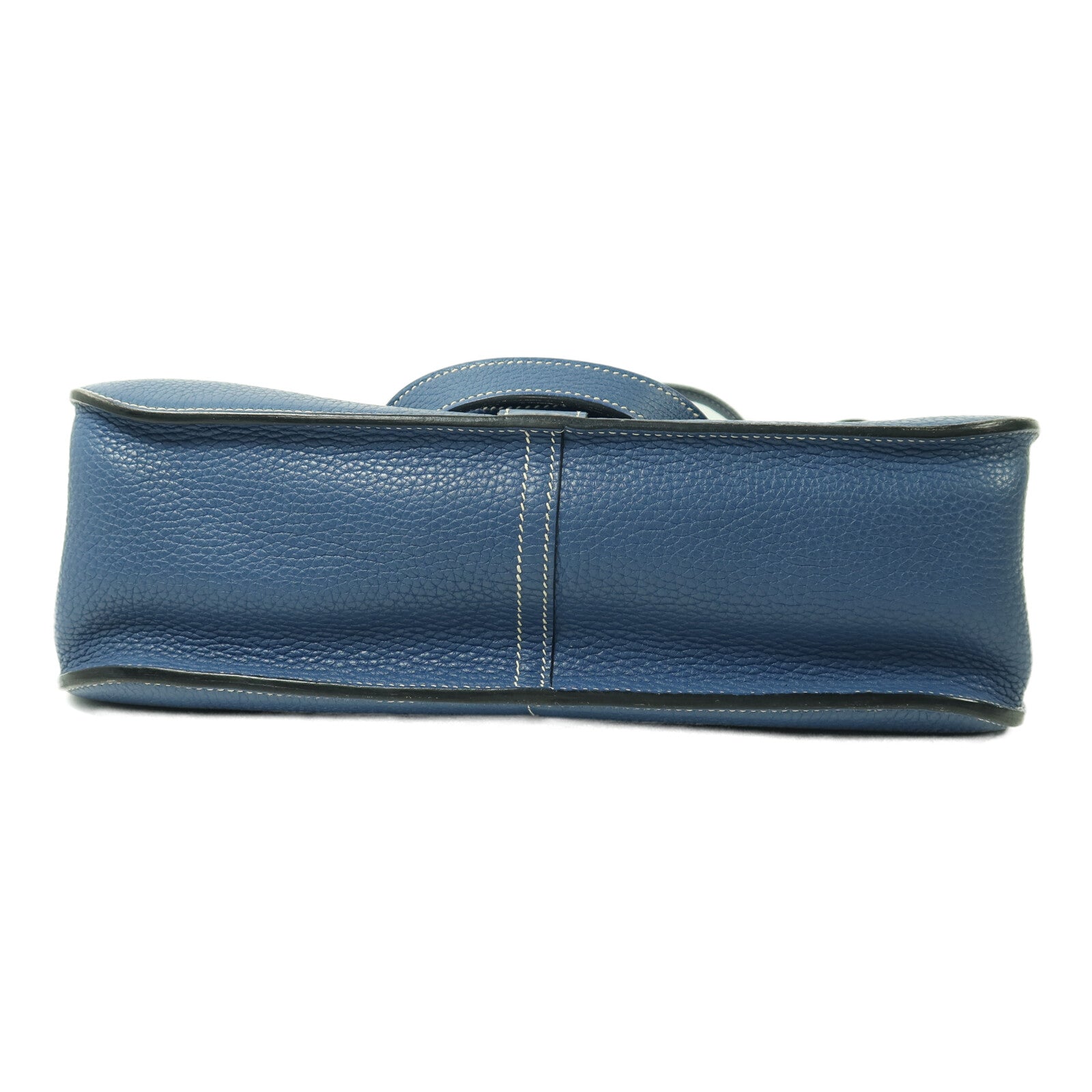 HERMES 【激減優惠】Clemence皮革Halzan 31銀扣手挽肩背兩用袋Bleu Agate