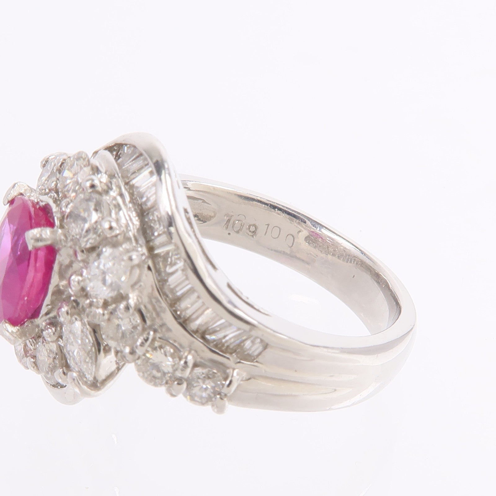 JEWELRY PT900鉑金Ruby Diamond Ring紅寶石鑽石戒指
