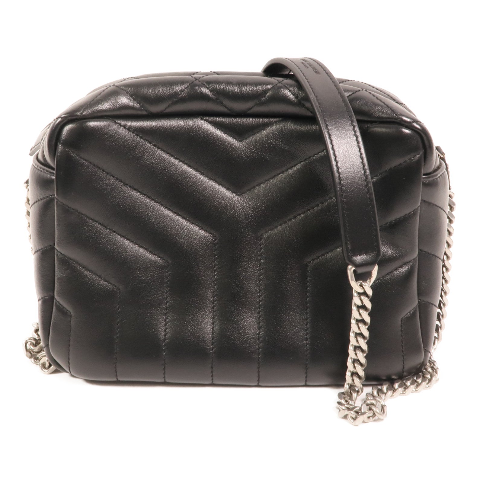 SAINT LAURENT 牛皮皮革Loulou Bag銀扣鏈帶肩背袋