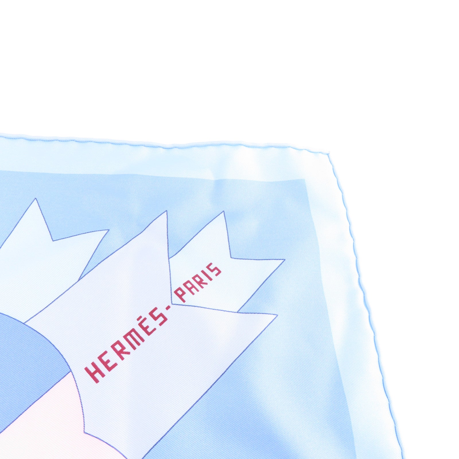 HERMES 絲質Scarf絲巾淺藍色/彩色