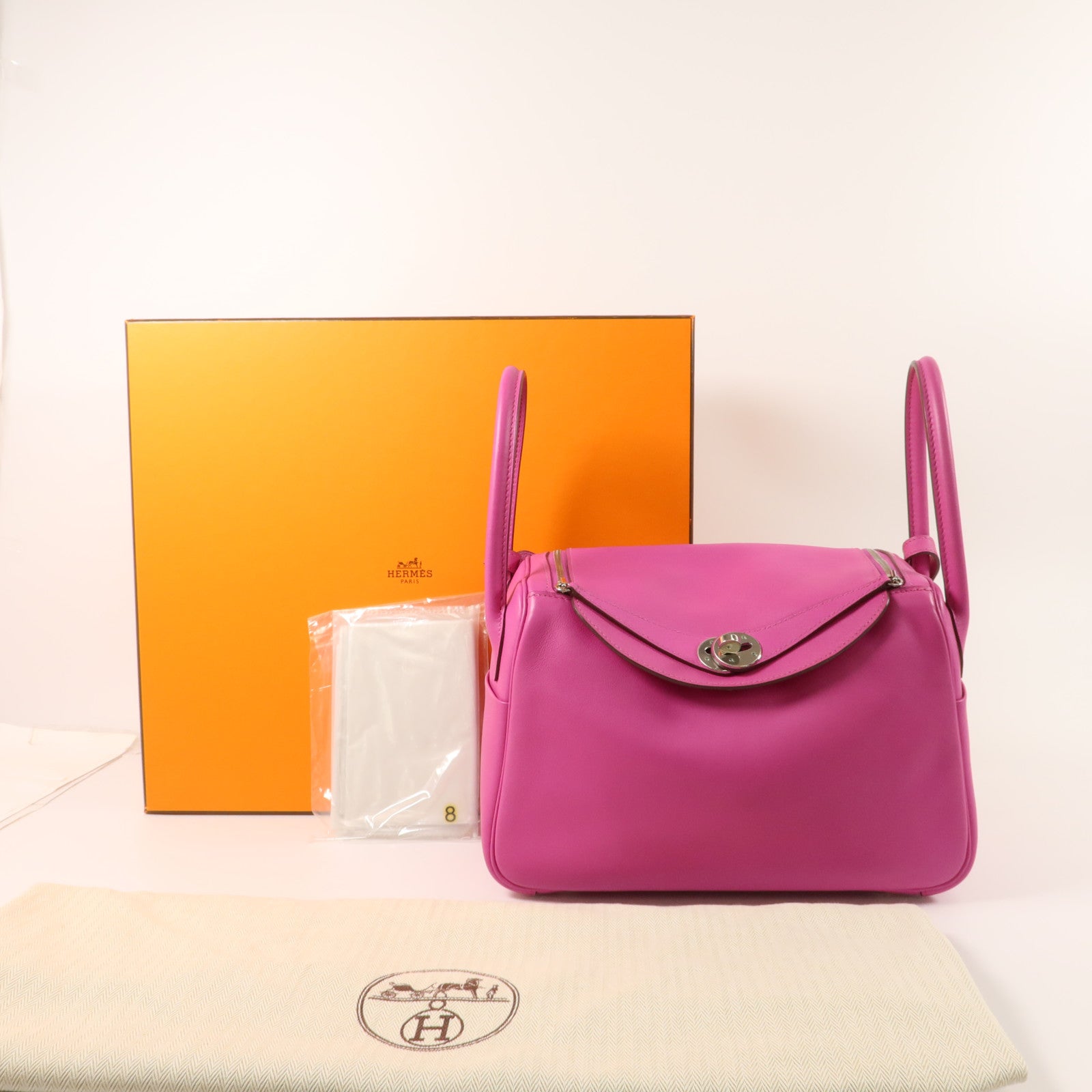 HERMES Swift皮革Lindy 26手挽肩背兩用袋Magnolia