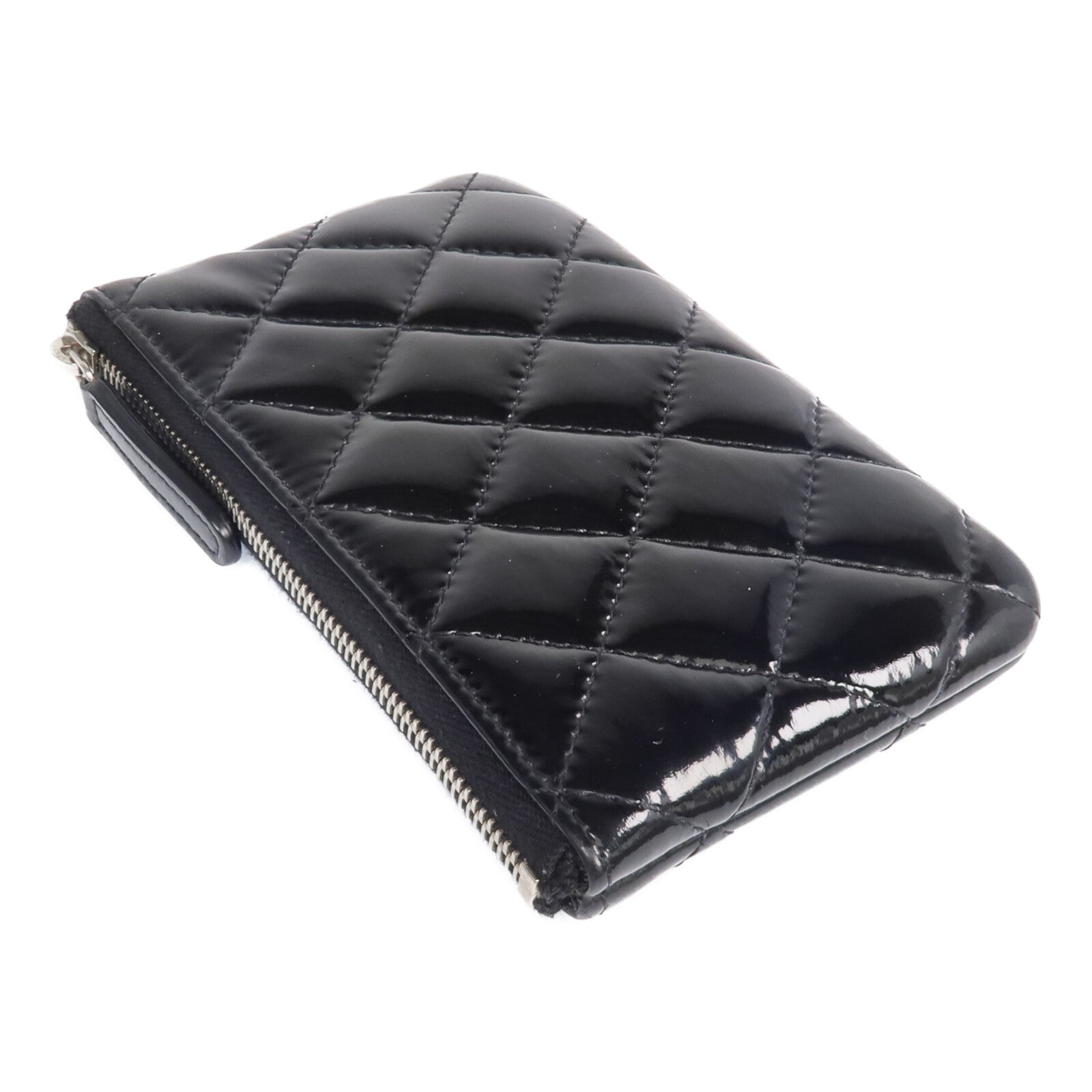 CHANEL 漆皮皮革Wallet銀扣長錢包