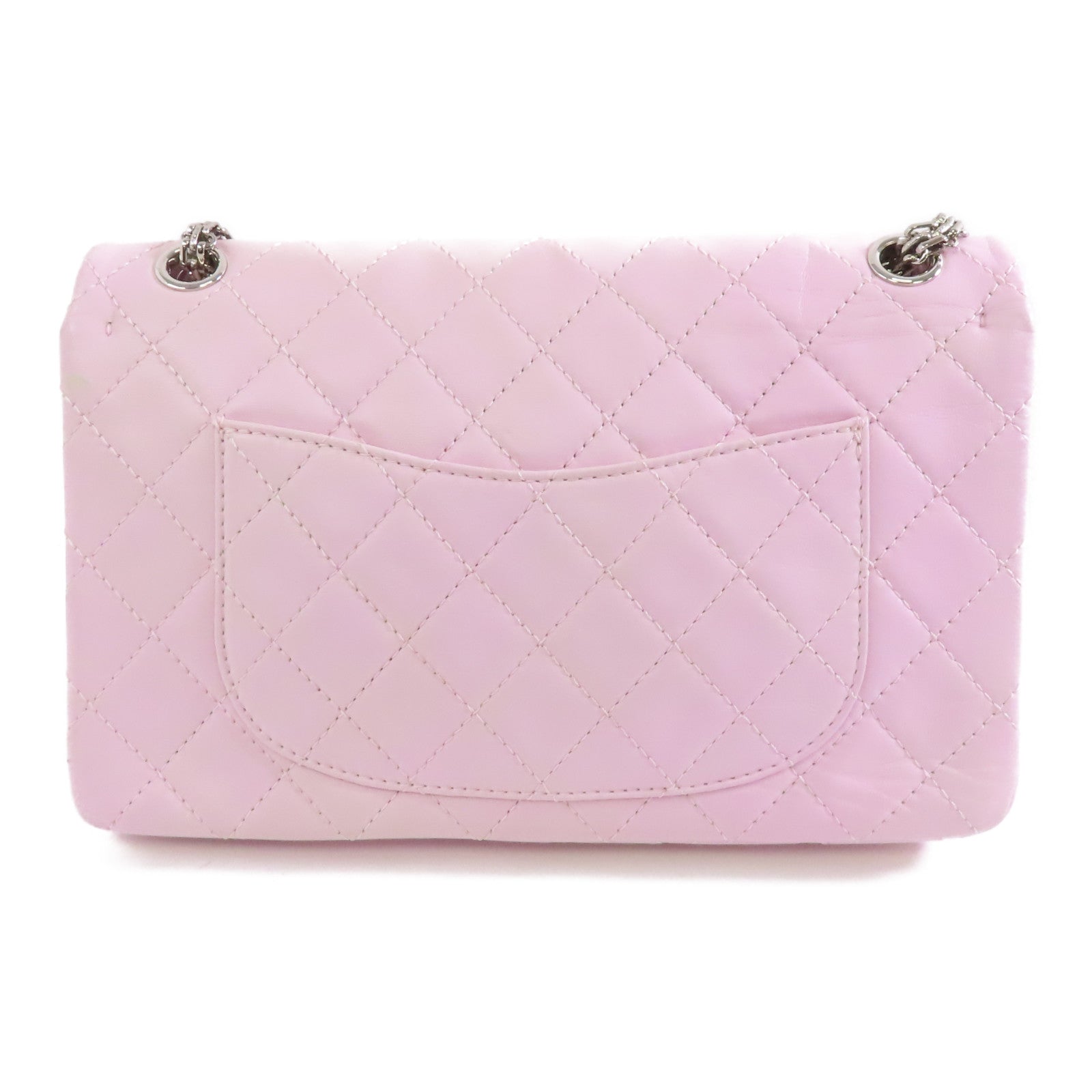 CHANEL 【激減優惠】菱格羊皮皮革2.55 Chain Shoulder Bag銀扣鏈帶肩背袋銀色