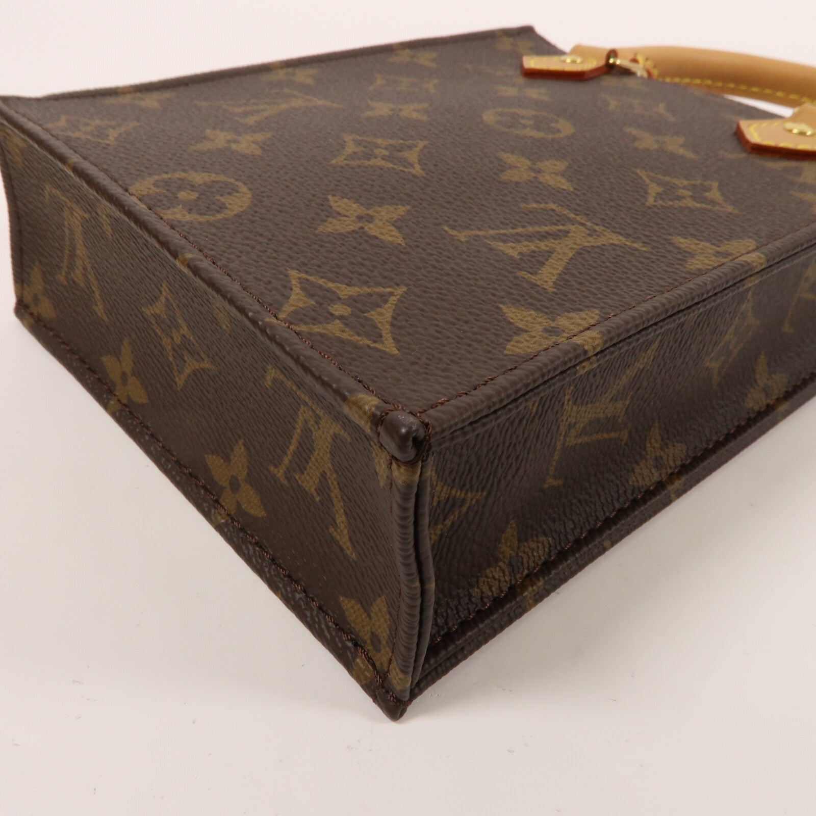 LOUIS VUITTON Monogram Petit Sac Plat金扣手挽肩背兩用袋