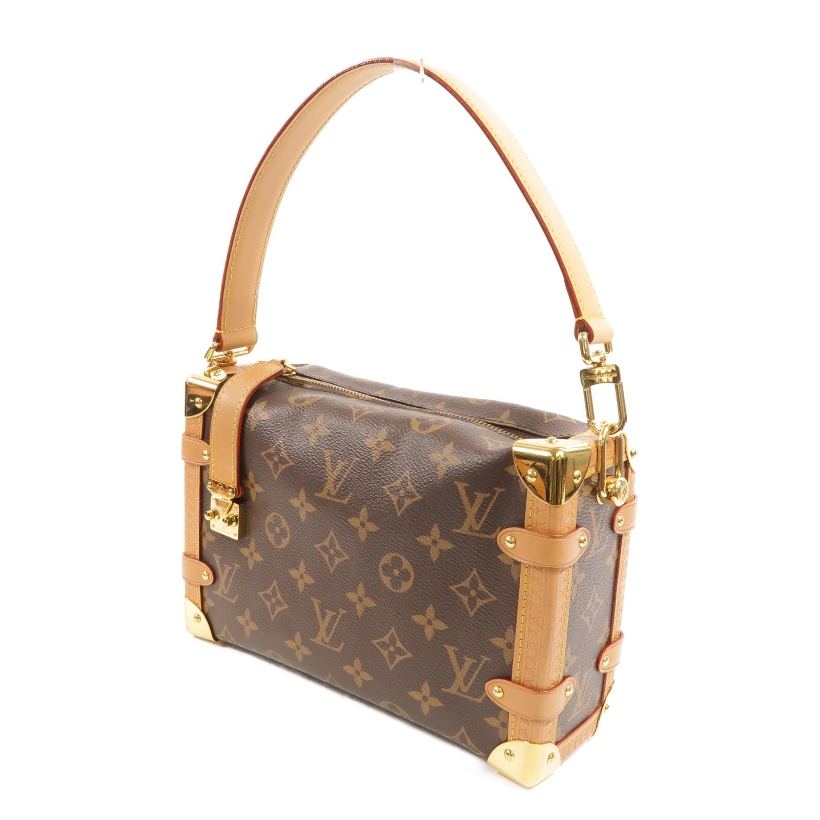 LOUIS VUITTON Monogram Side Trunk金扣手挽肩背兩用袋