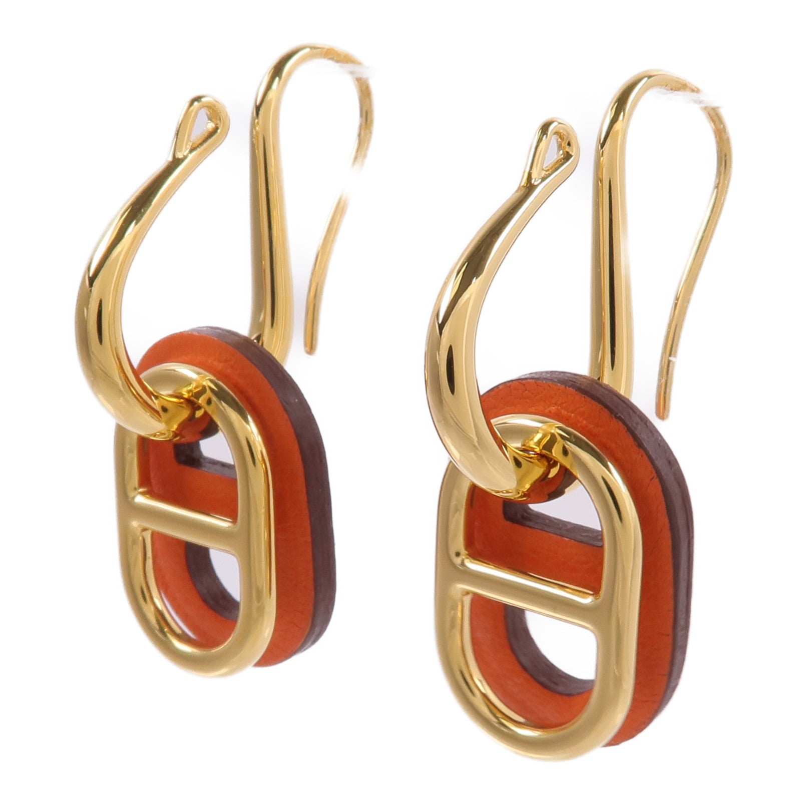 HERMES 金屬O'Maillon耳環Orange