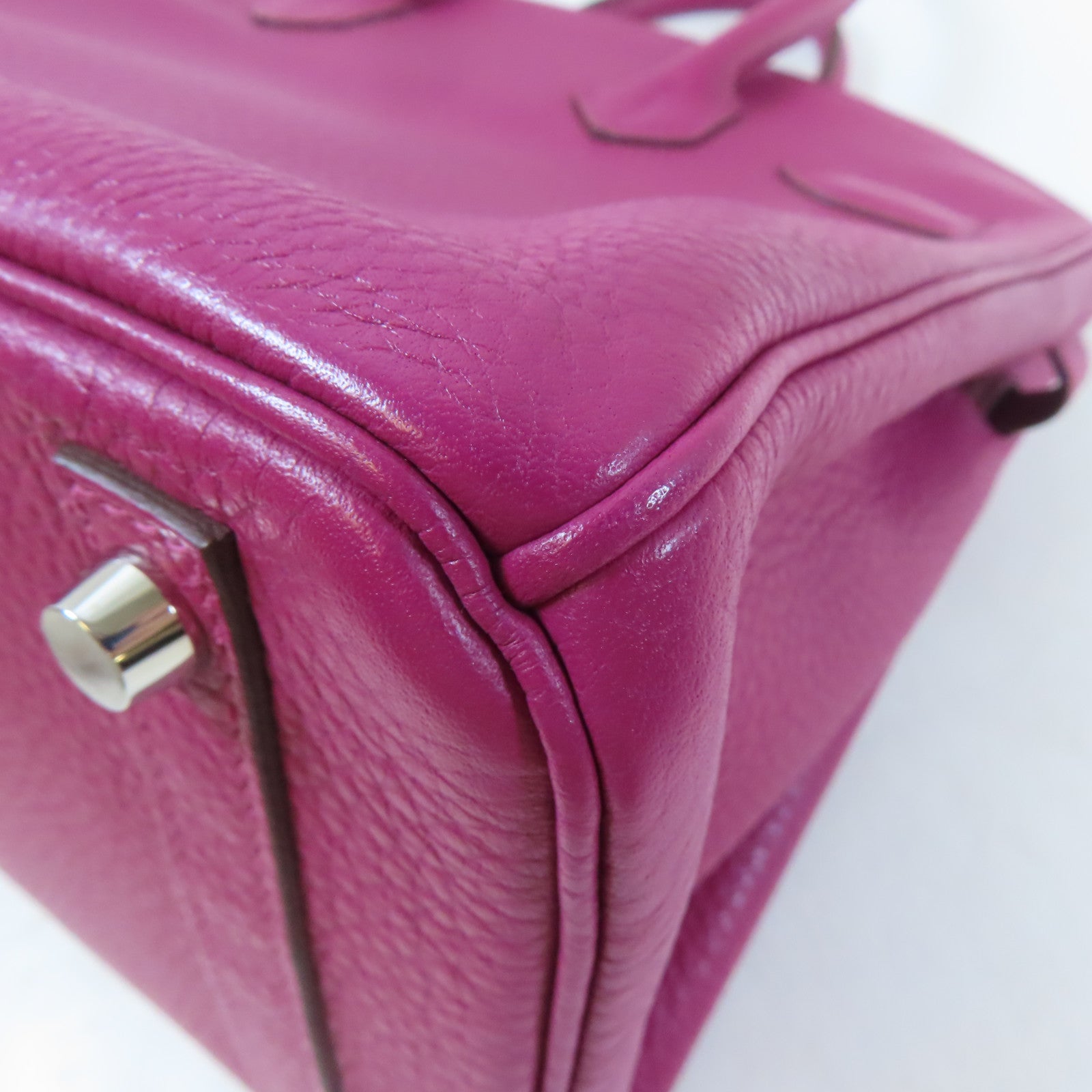HERMES 【激減優惠】Clemence皮革Birkin 30銀扣手挽袋Rose Purple/桃紫色