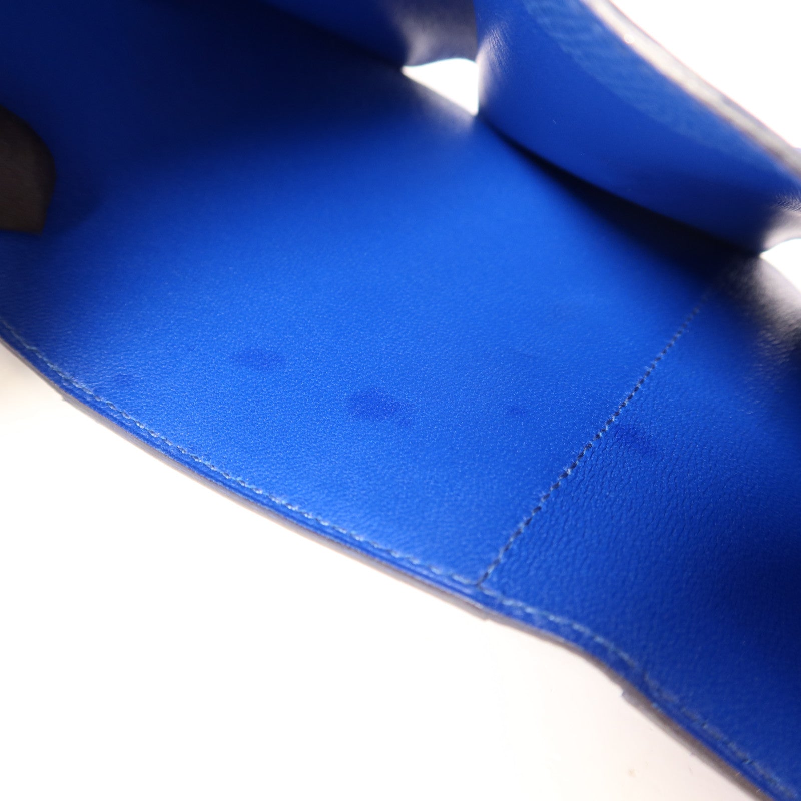 HERMES Epsom皮革Bearn Trifold Wallet銀扣錢包Bleu Saphir