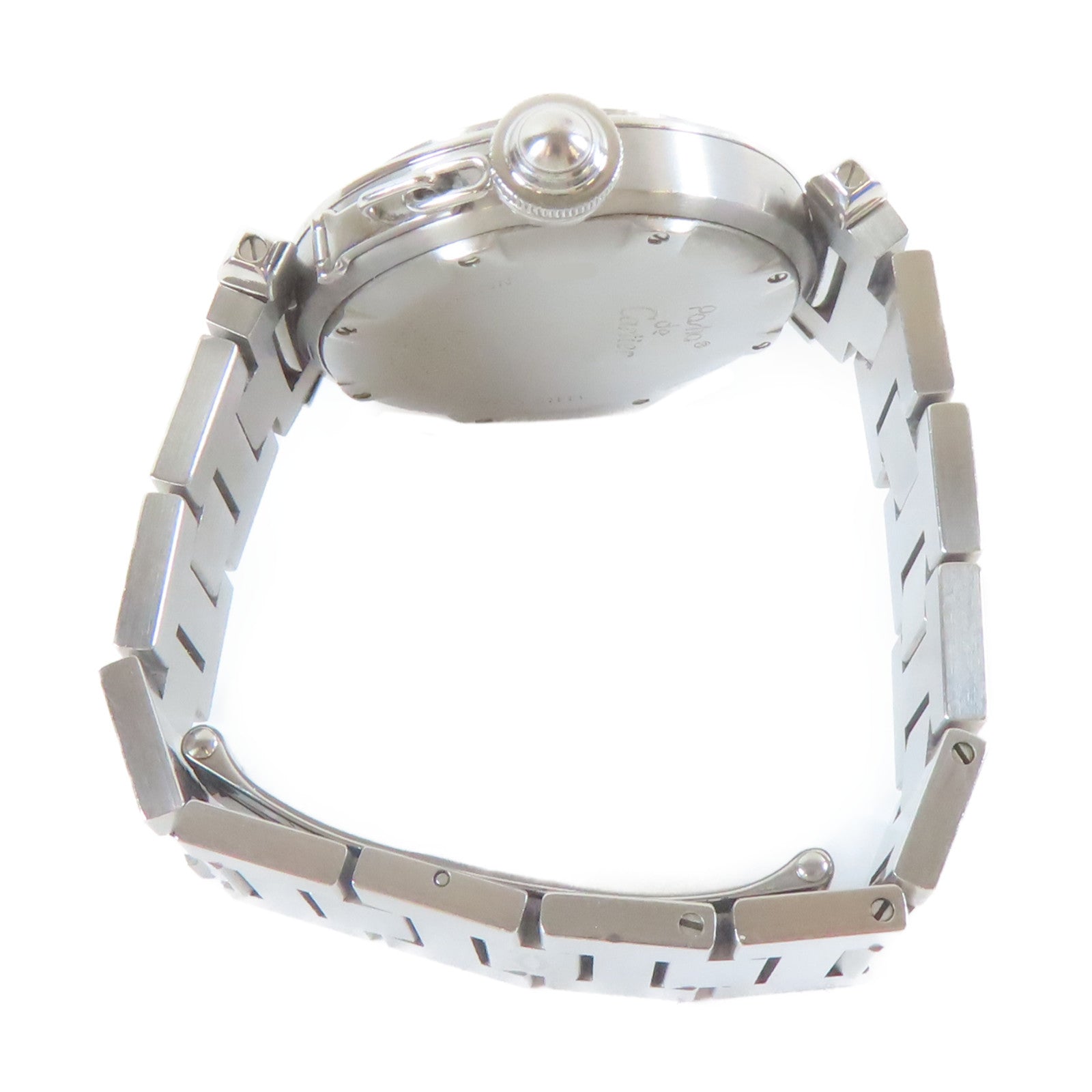 CARTIER 不鏽鋼Pasha C自動機芯手錶白色#14cm