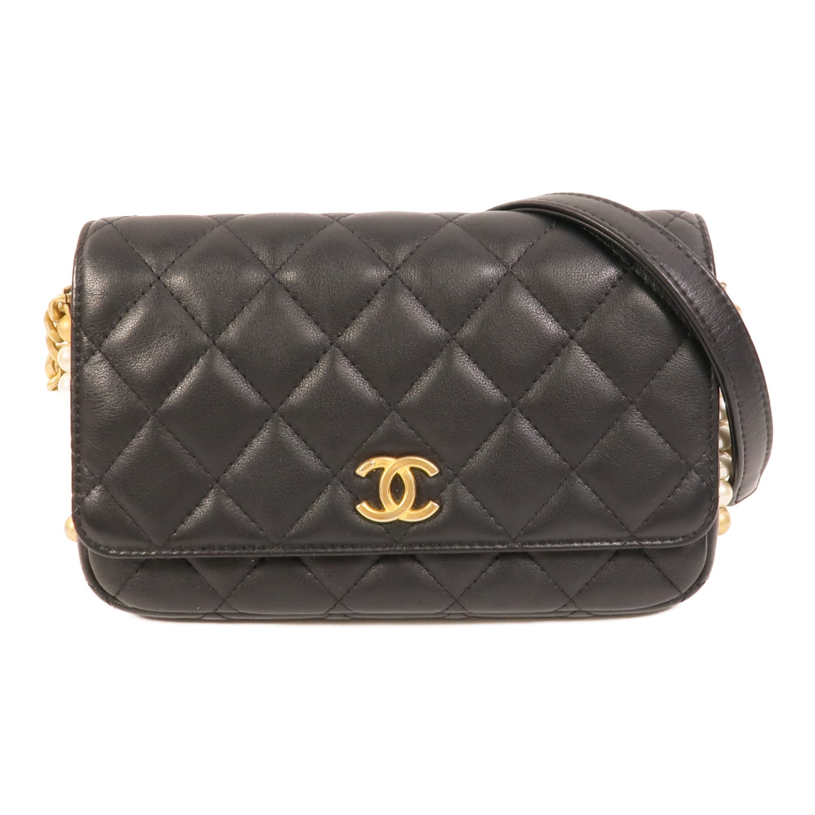 CHANEL 羊皮皮革Pearl Wallet On Chain肩背袋