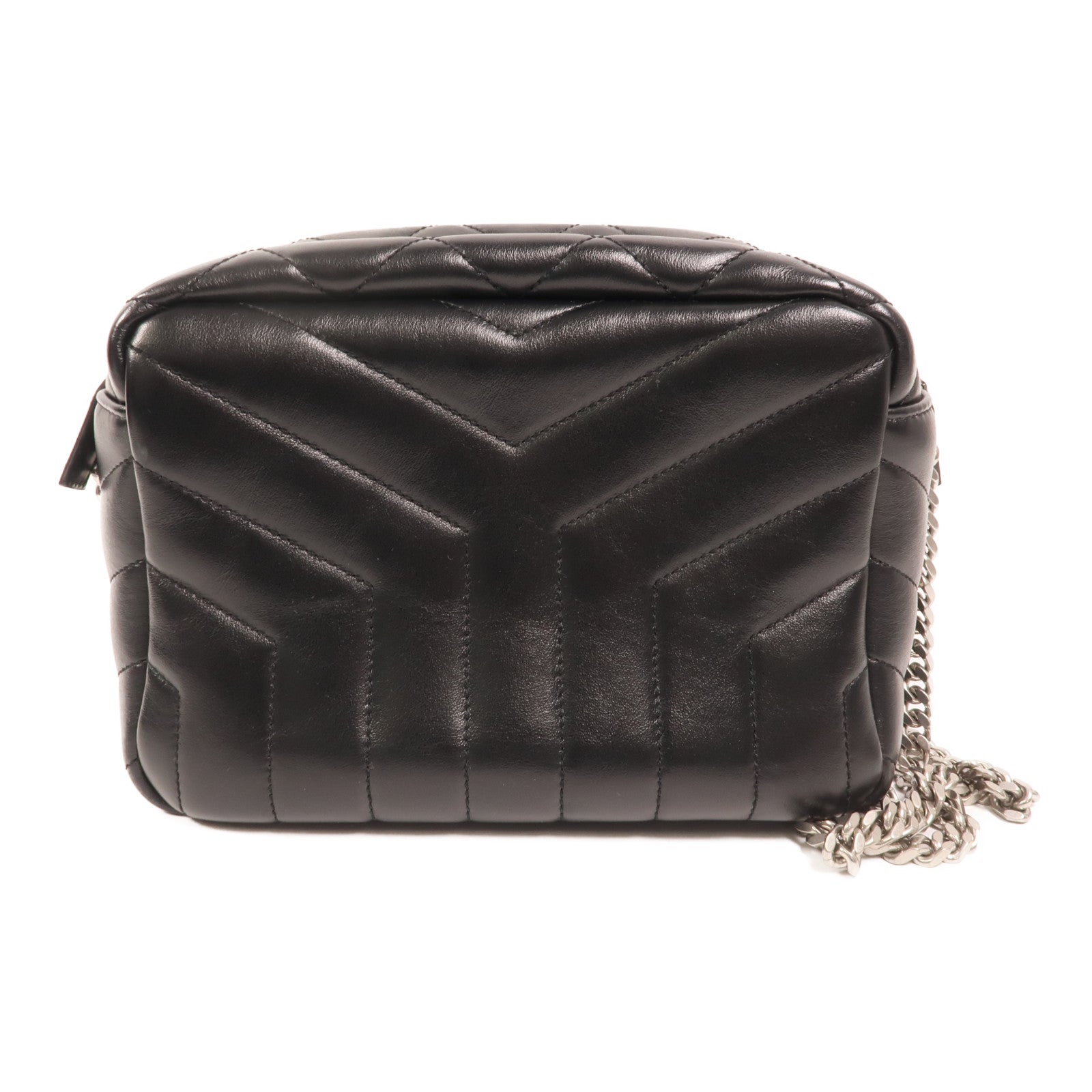 SAINT LAURENT 牛皮皮革Loulou Bag銀扣鏈帶肩背袋