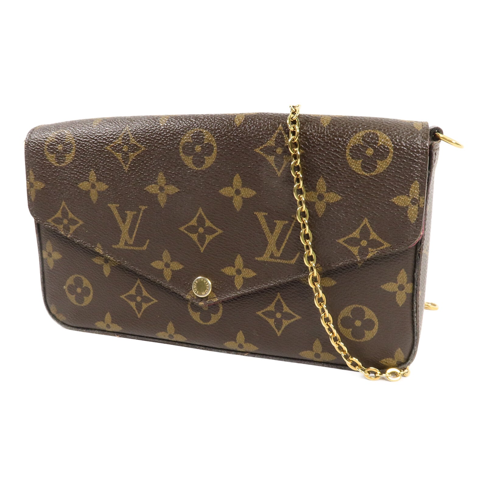 LOUIS VUITTON Monogram Pochette Felicie鏈帶肩背袋