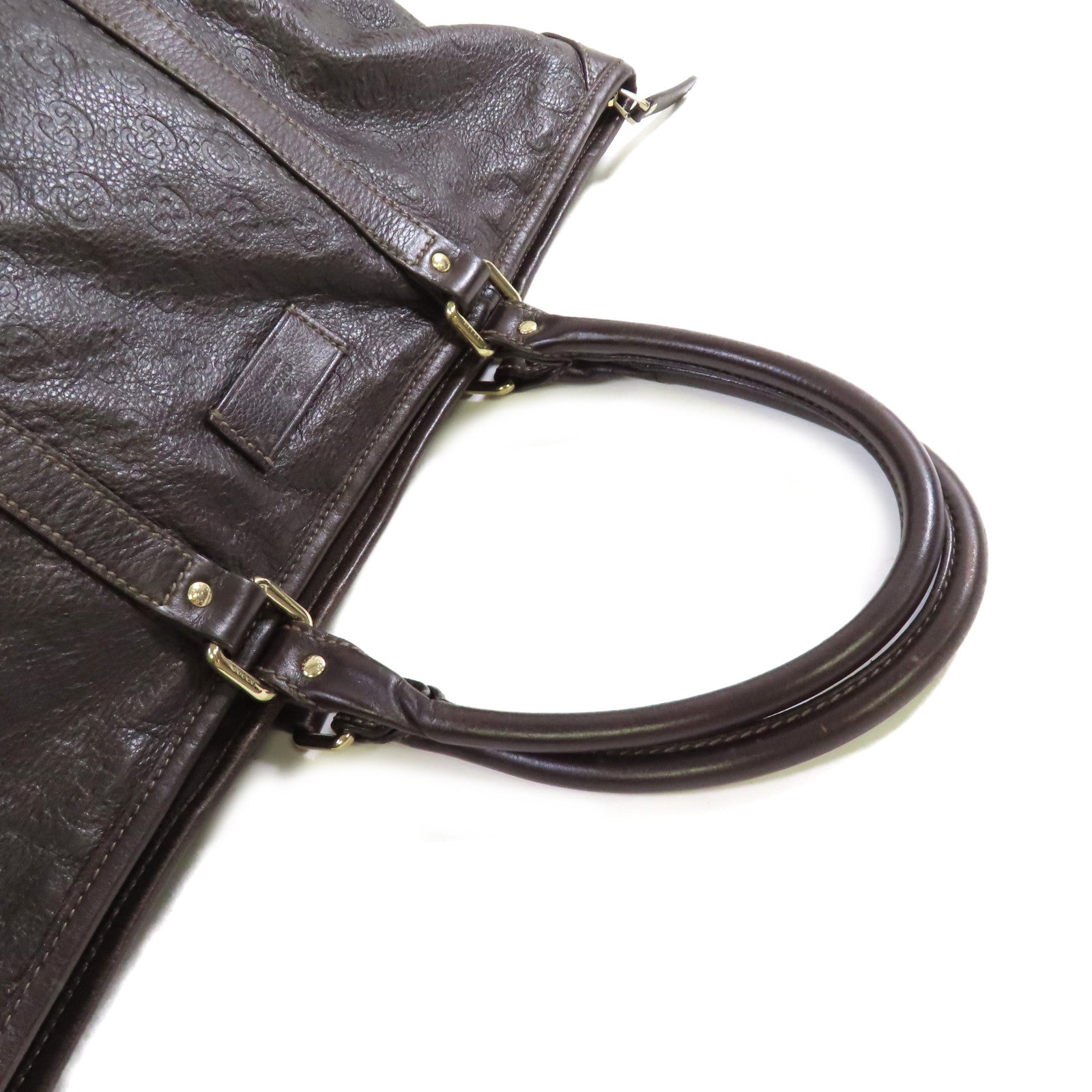 GUCCI 牛皮皮革Guccissima Tote Bag肩背袋啡色