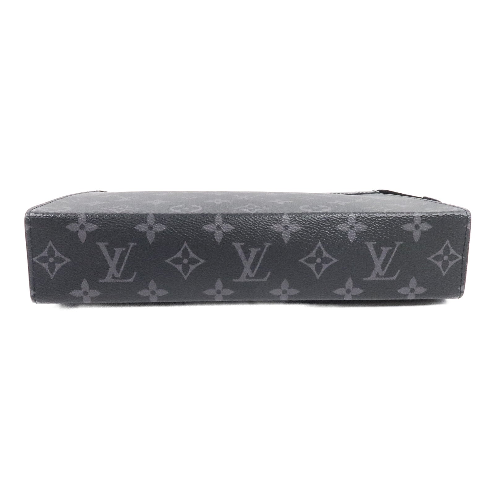 LOUIS VUITTON Monogram Eclipse Pochette Voyage MM銀扣手拿包