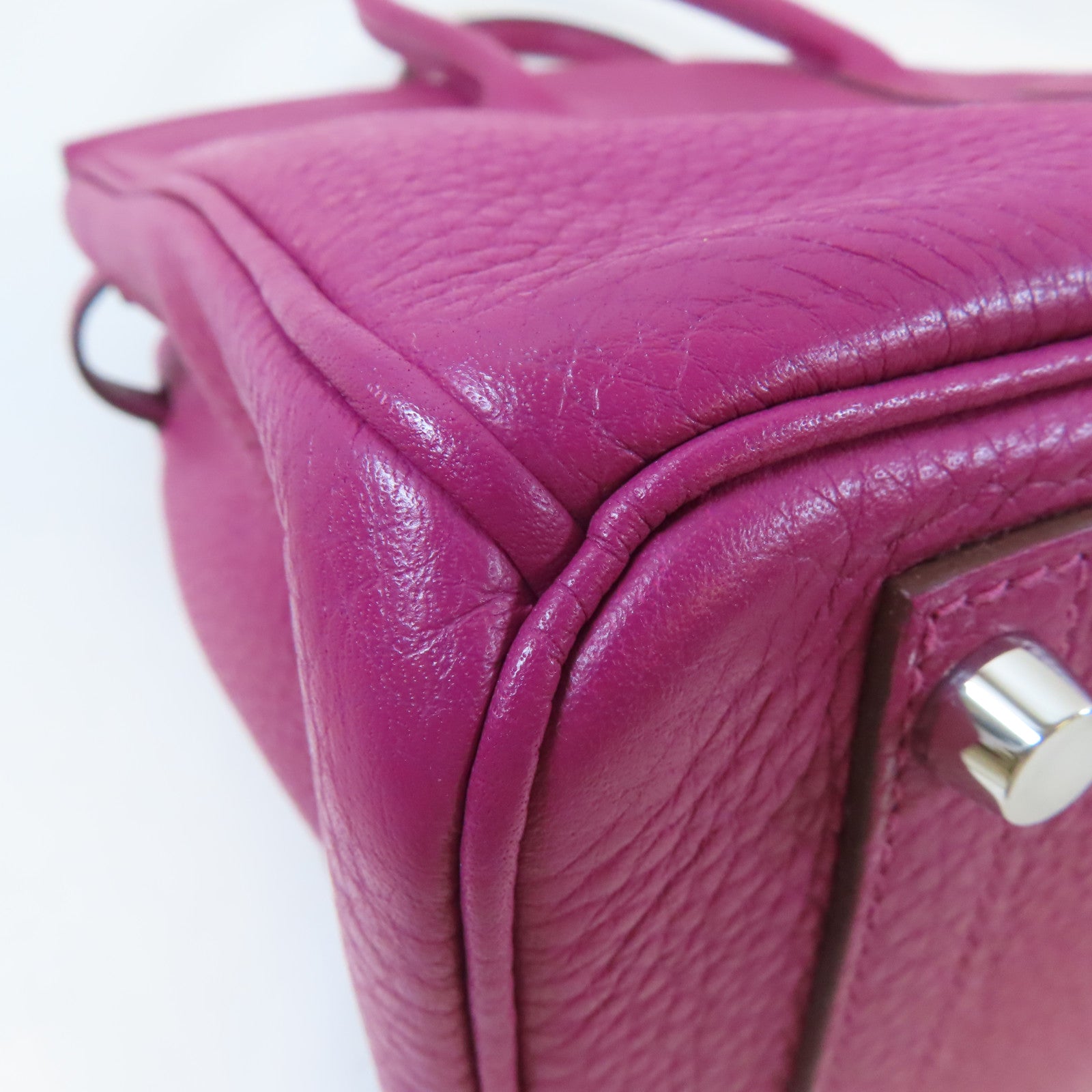 HERMES 【激減優惠】Clemence皮革Birkin 30銀扣手挽袋Rose Purple/桃紫色