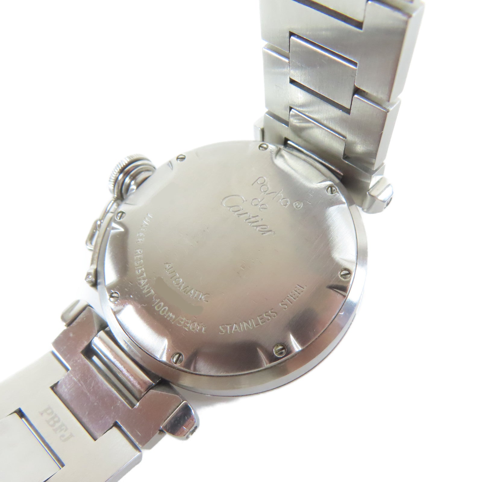 CARTIER 不鏽鋼Pasha C自動機芯手錶白色#14cm