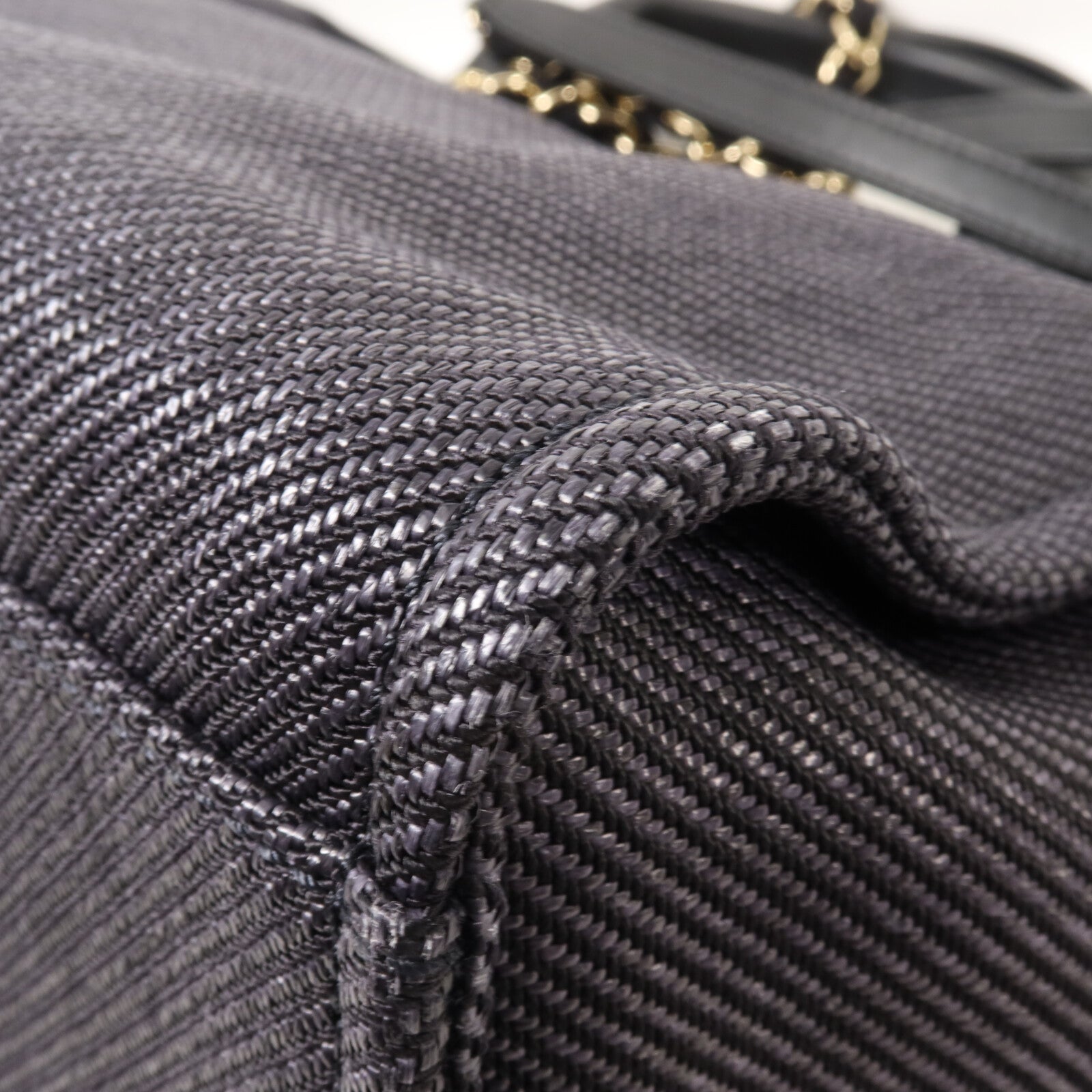CHANEL 帆布Deauville Tote鏈帶手挽肩背兩用袋