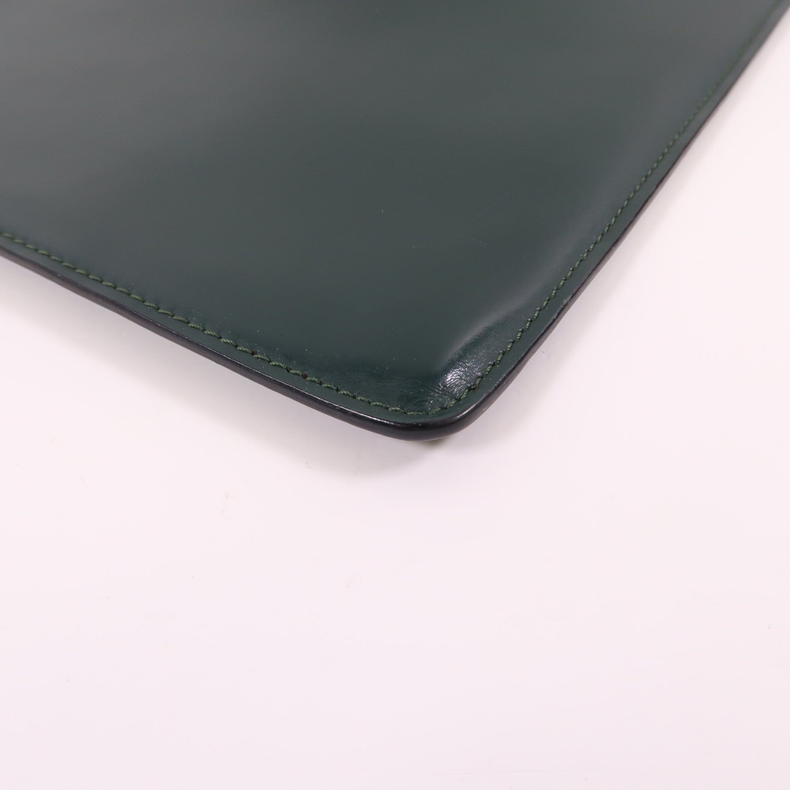 CELINE 漆皮皮革Clutch Bag金扣手拿包綠色