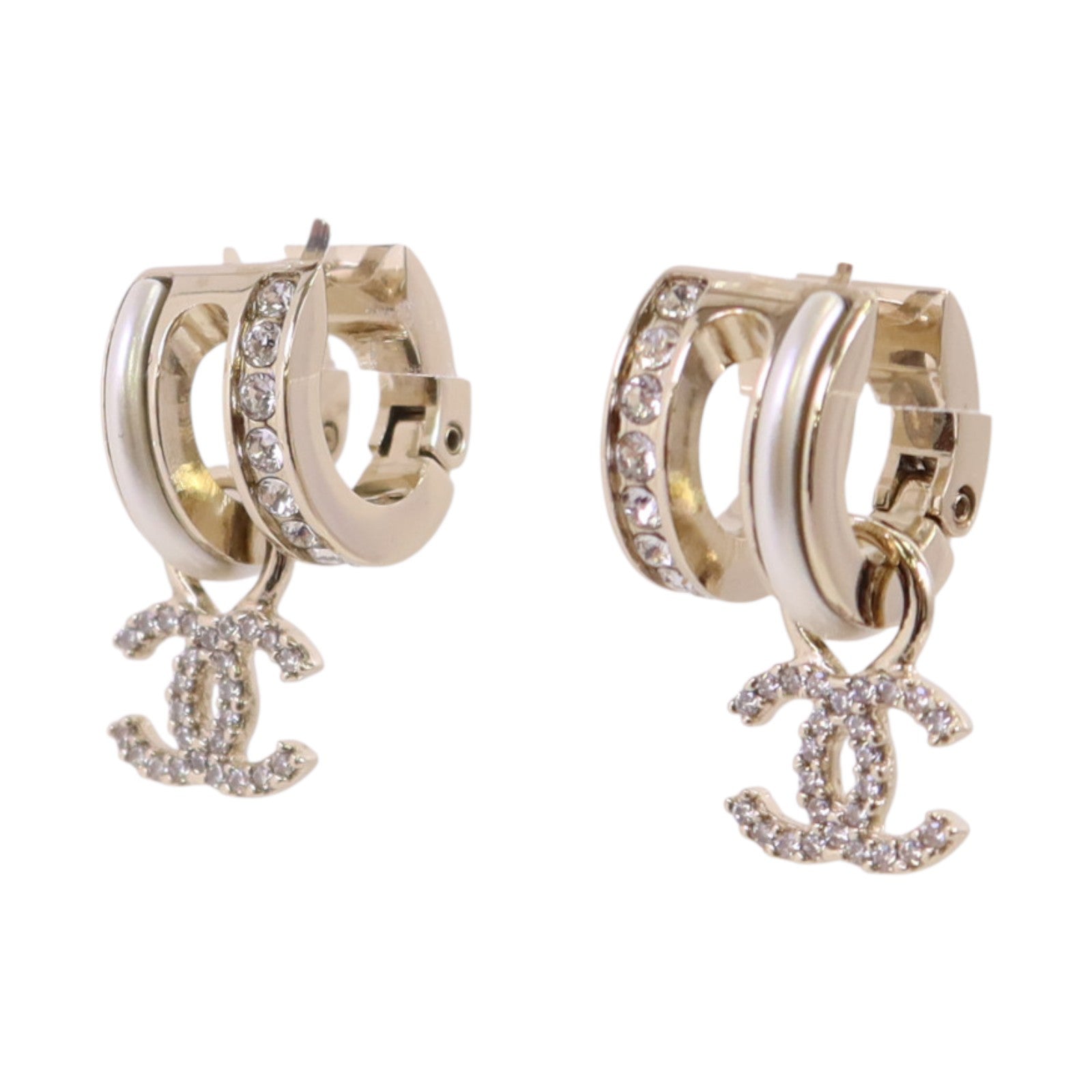CHANEL 金屬/水鑽Earrings金扣耳環