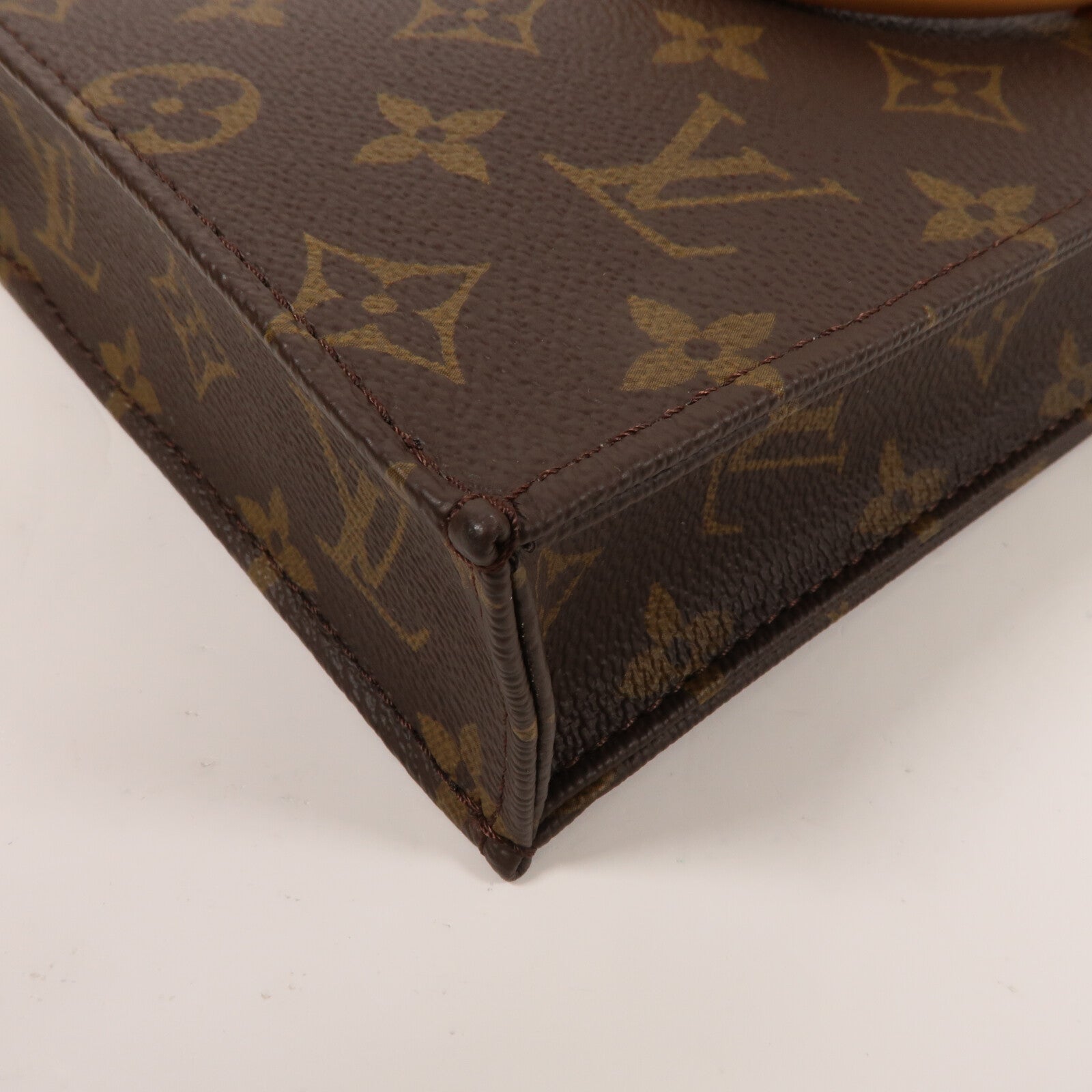 LOUIS VUITTON Monogram Petit Sac Plat金扣手挽肩背兩用袋
