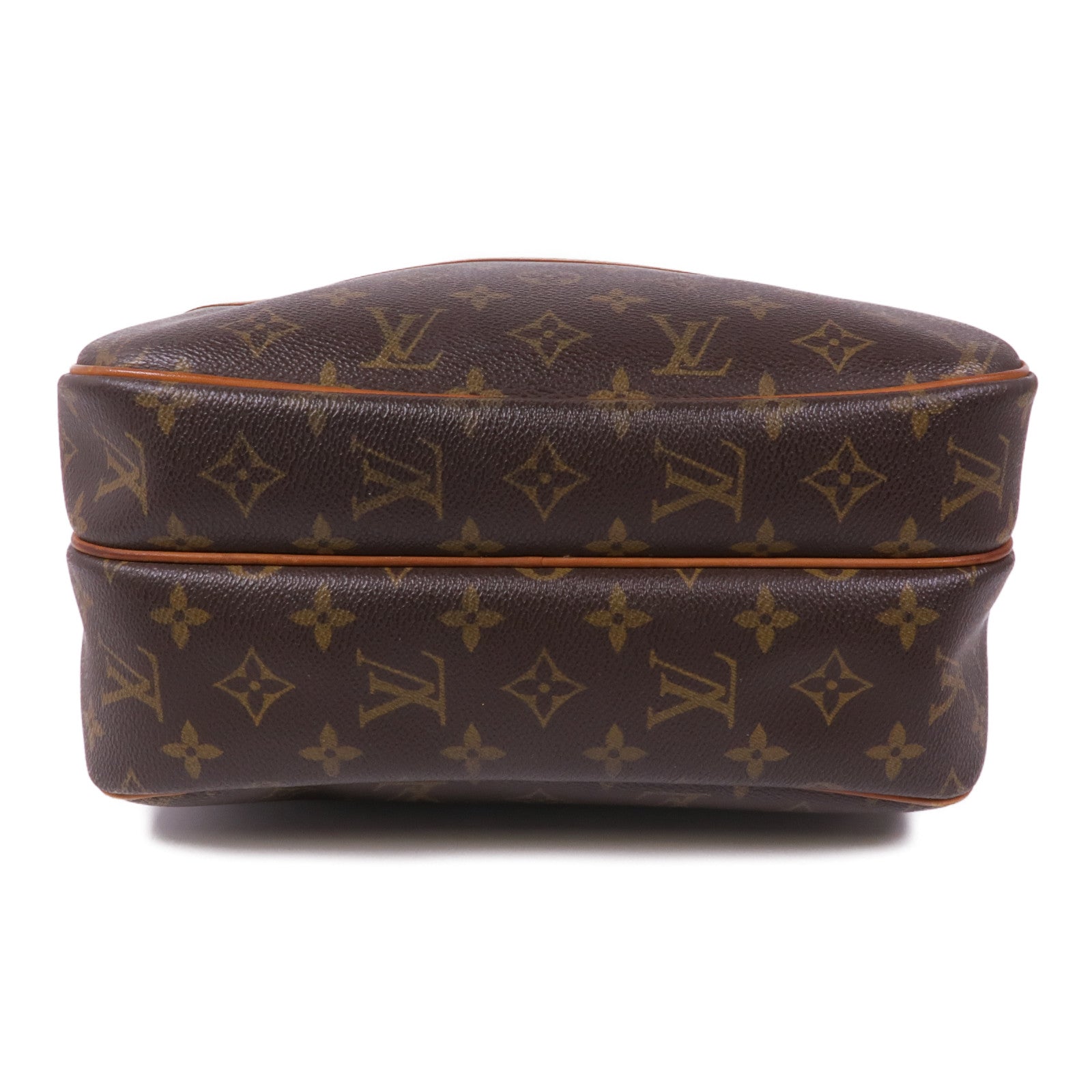 LOUIS VUITTON Monogram Reporter PM金扣肩背袋棕色
