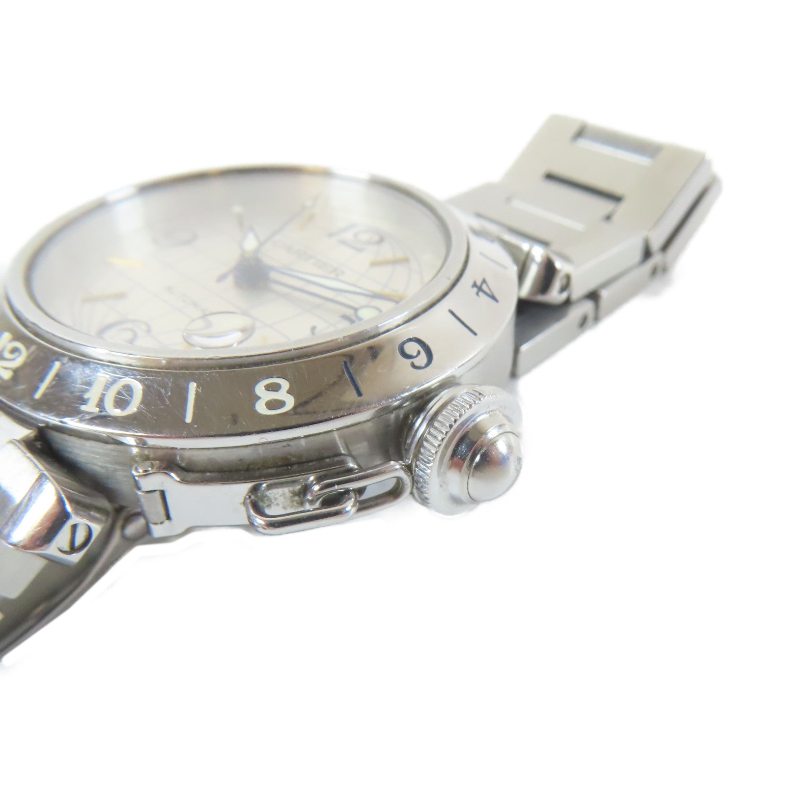 CARTIER 不鏽鋼Pasha C自動機芯手錶白色#14cm