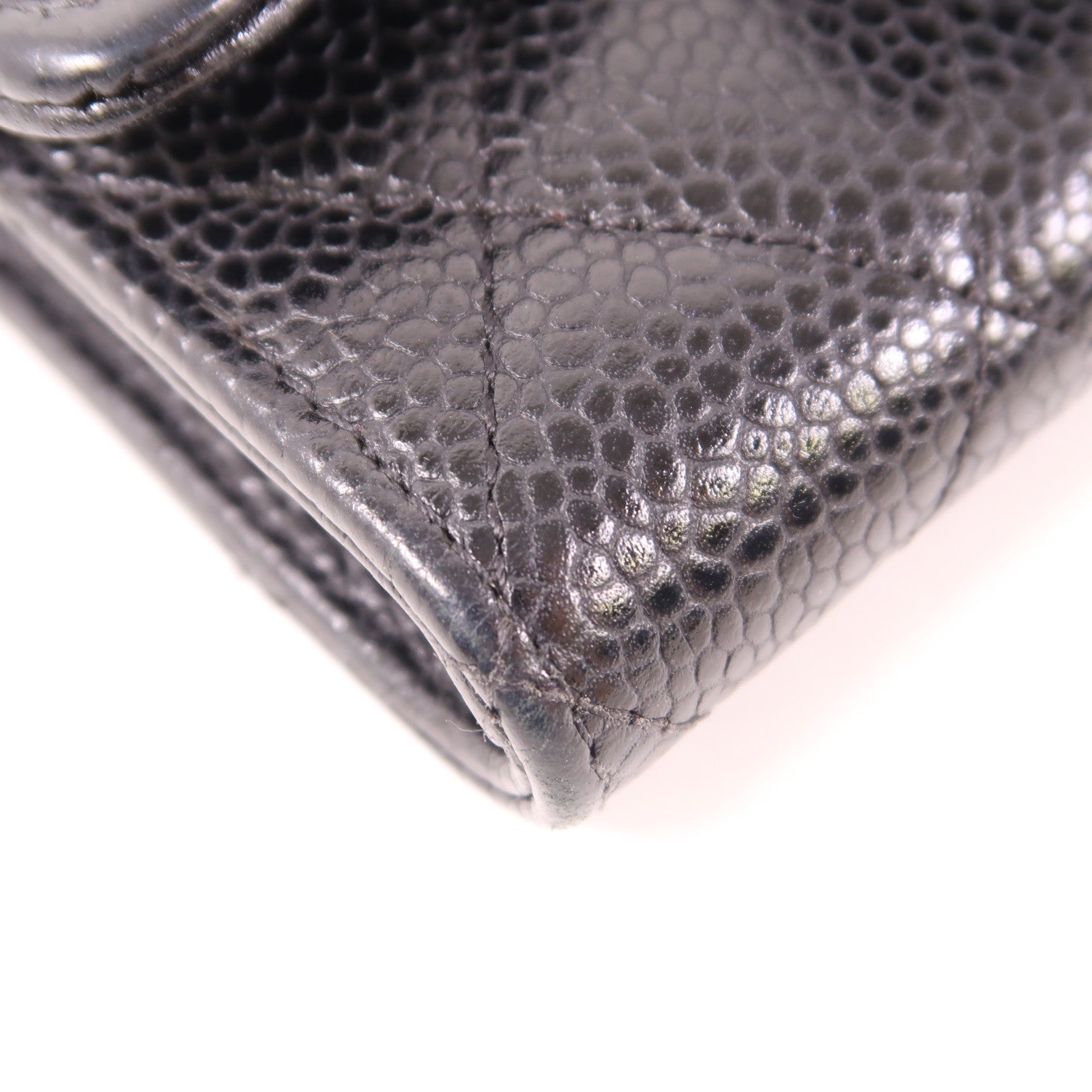 CHANEL 牛皮皮革Card Case銀扣卡片套
