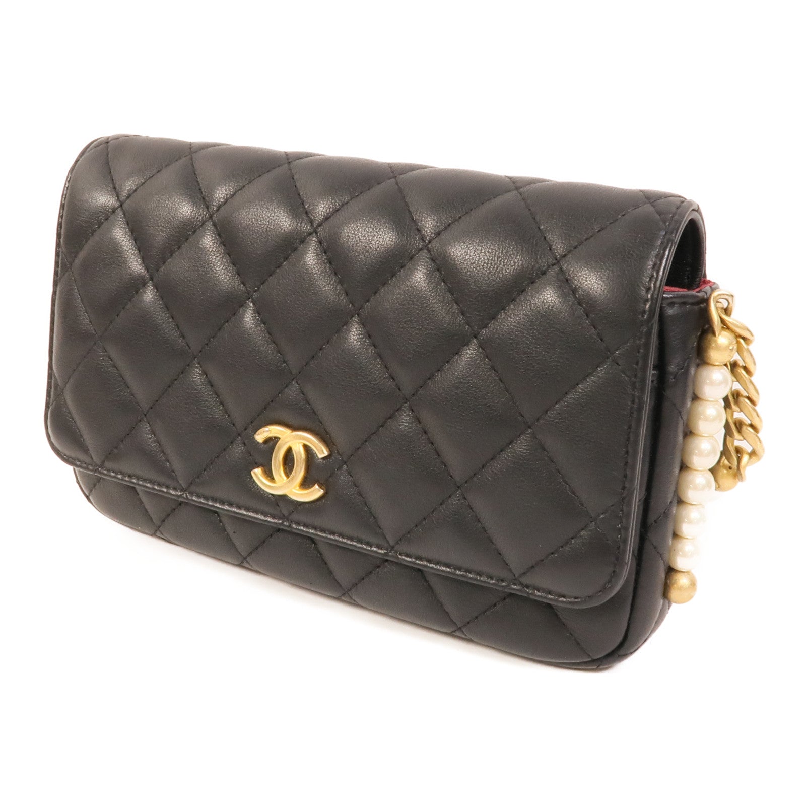 CHANEL 羊皮皮革Pearl Wallet On Chain肩背袋
