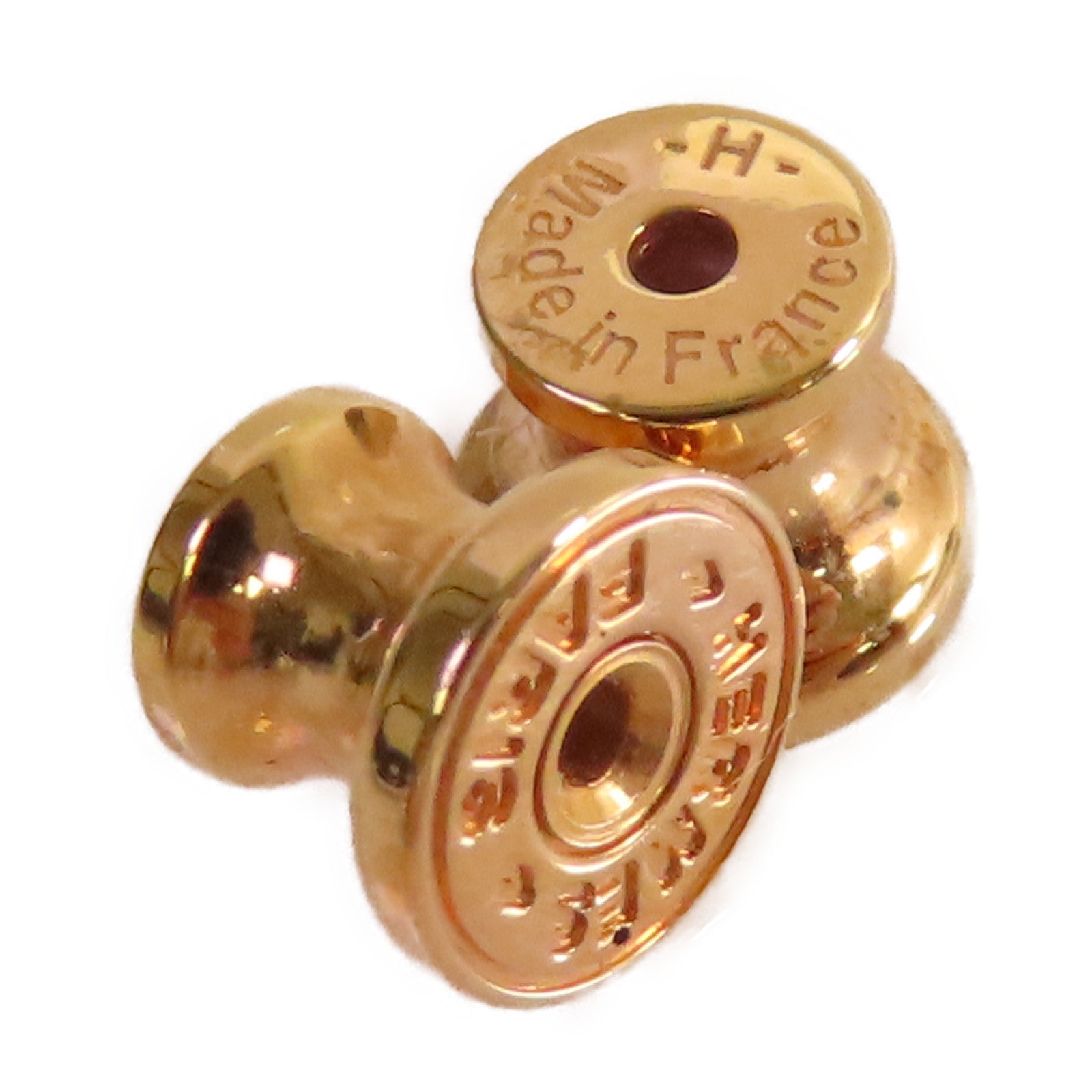 HERMES 金屬/琺瑯Mini Pop H Earrings耳環Nata奶茶色/金色