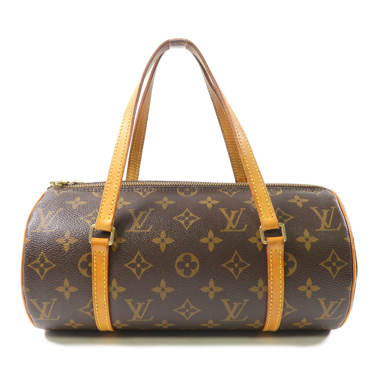 LOUIS VUITTON Monogram Papillon金扣手挽袋啡色