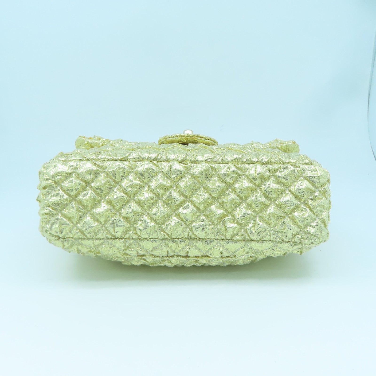 CHANEL 【清倉大減價】菱格帆布Classic 23cm金扣鏈帶肩背袋金色