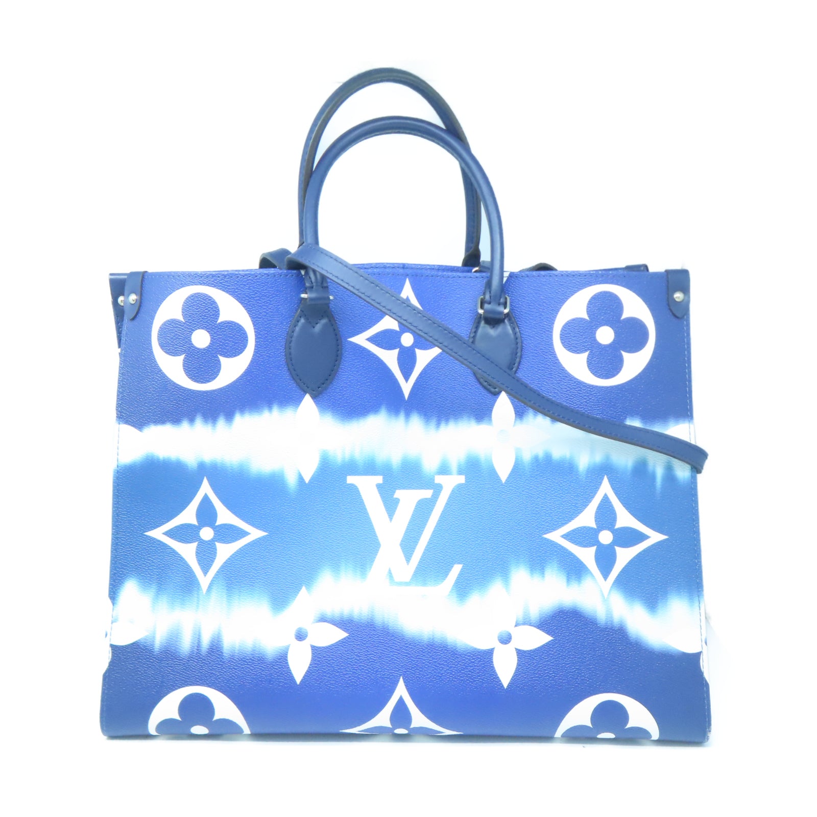 LOUIS VUITTON 【激減優惠】Escale On The Go GM銀扣手挽袋藍色