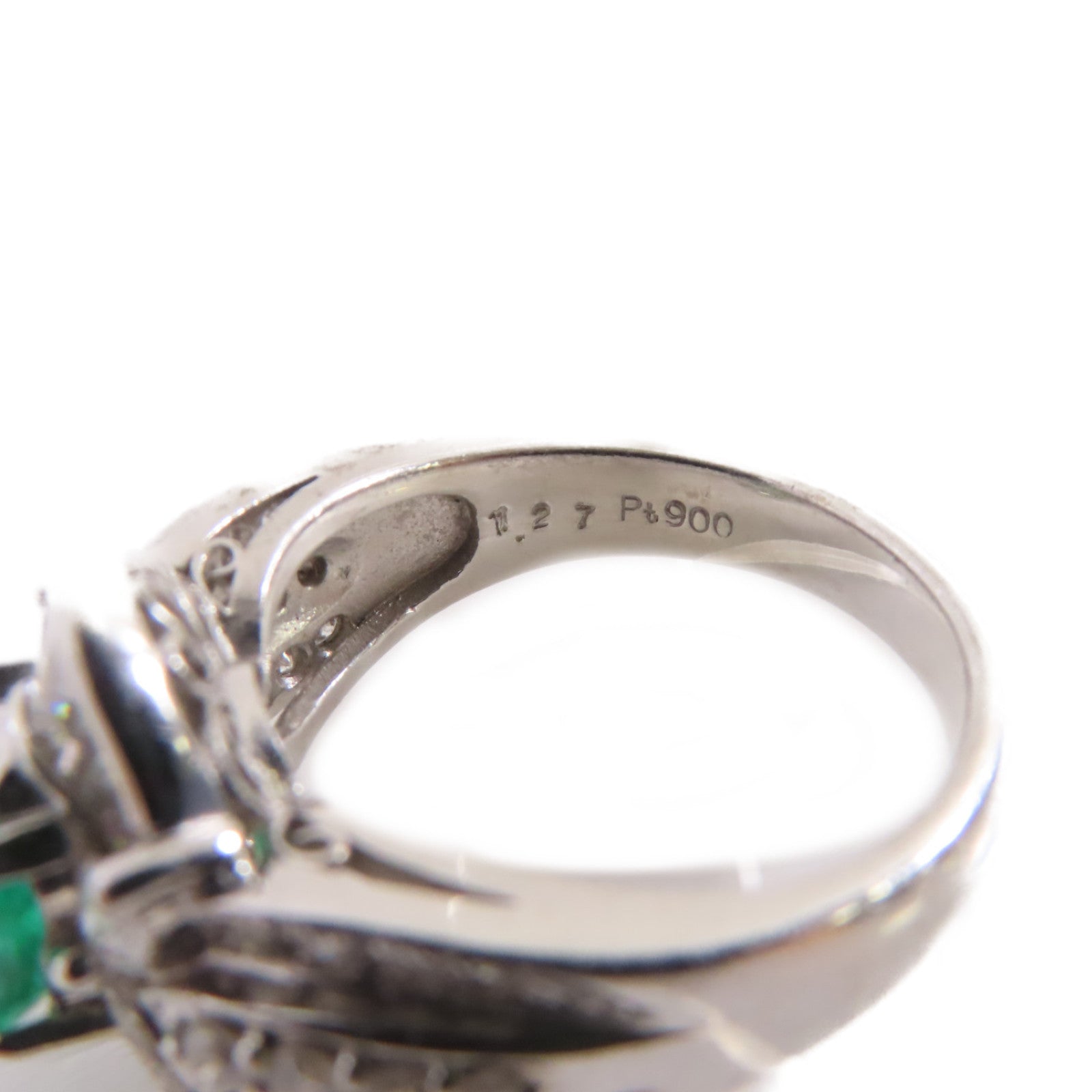 JEWELRY 【激減優惠】PT900鉑金/1.27ct綠寶石/1.13ct鑽石Emerald Diamond Ring戒指US#5.75
