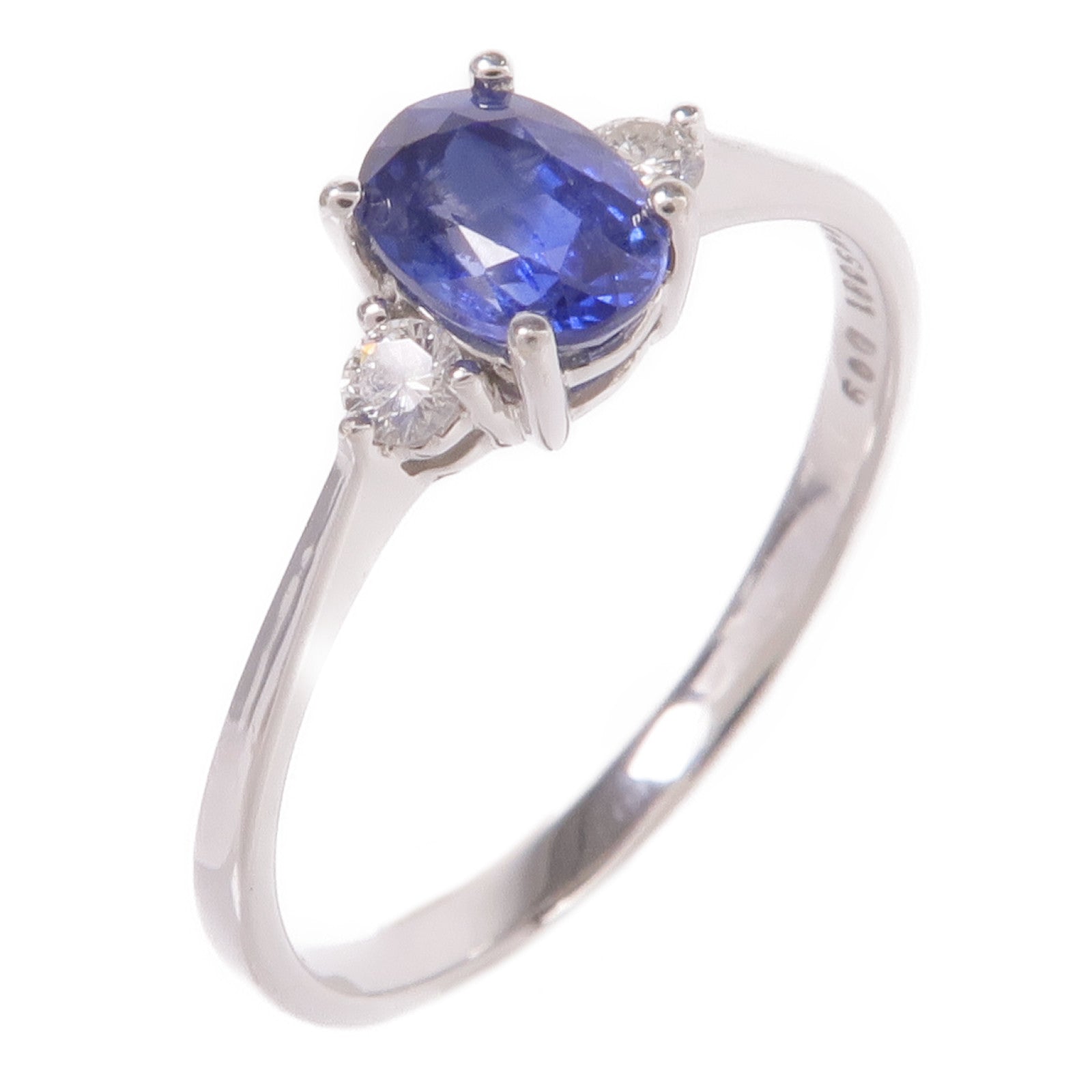 JEWELRY 18K白金Sapphire Diamond Ring藍寶石/鑽石戒指US#8