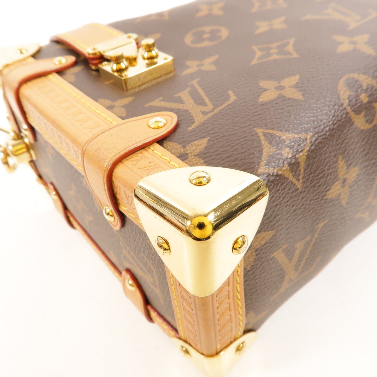 LOUIS VUITTON Monogram Side Trunk金扣手挽肩背兩用袋