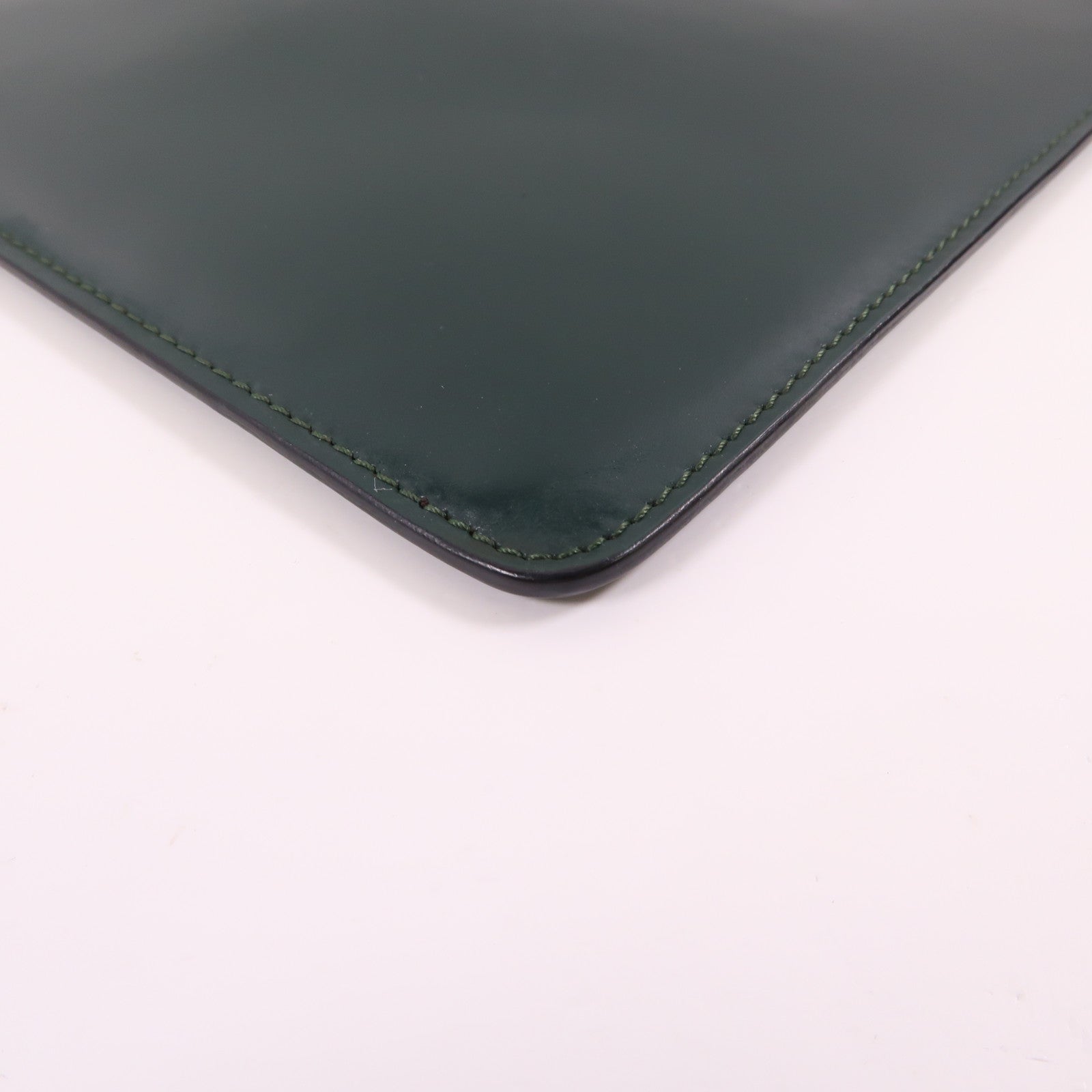 CELINE 【激減優惠】漆皮皮革Clutch Bag金扣手拿包綠色