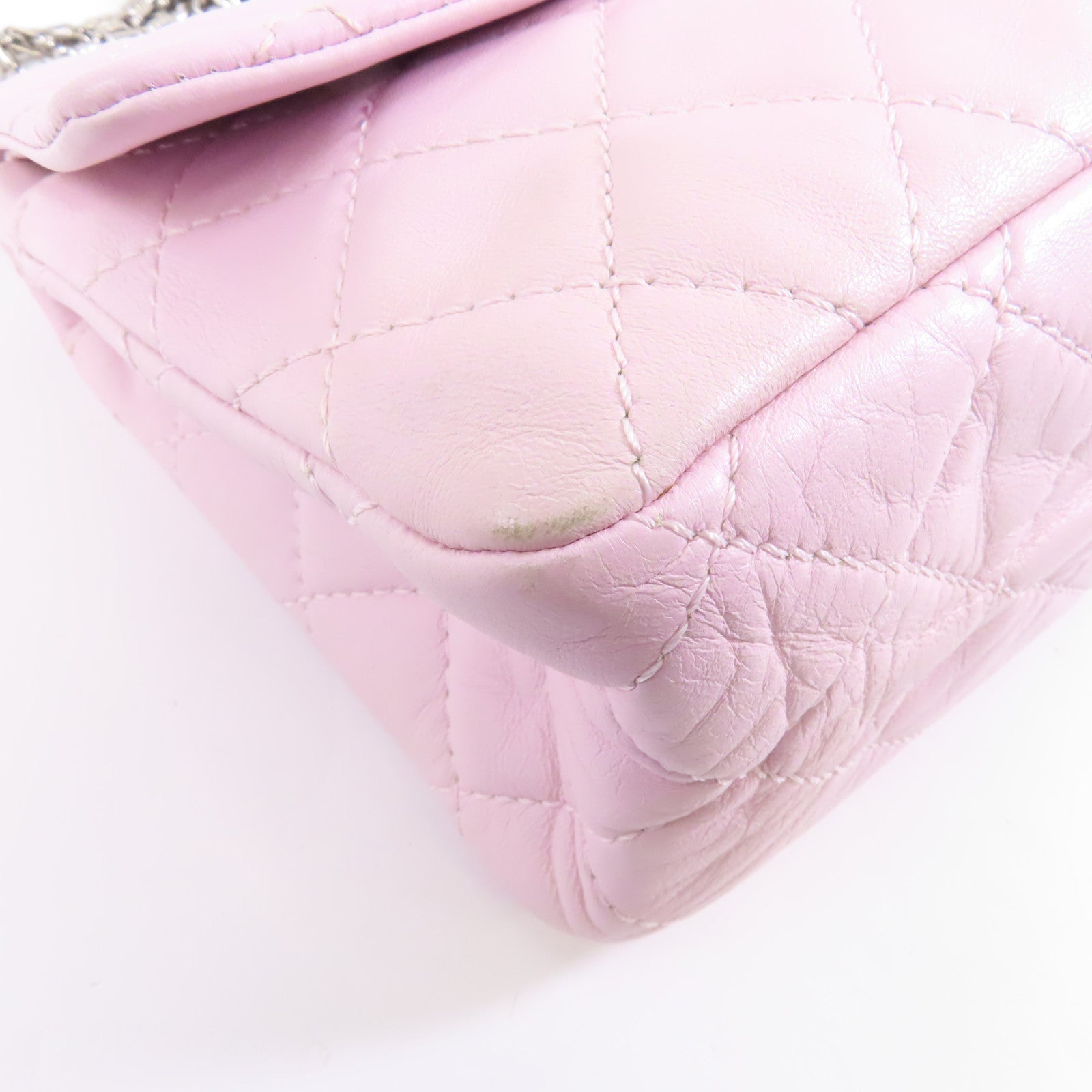 CHANEL 【激減優惠】菱格羊皮皮革2.55 Chain Shoulder Bag銀扣鏈帶肩背袋銀色