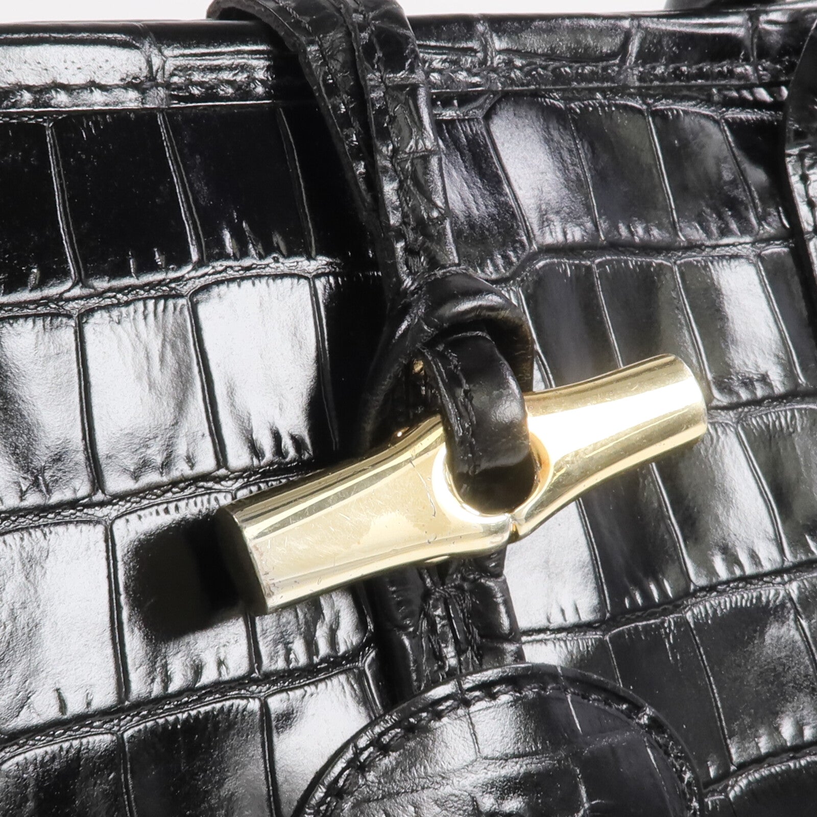 Longchamp 牛皮皮革Handbag金扣手挽袋