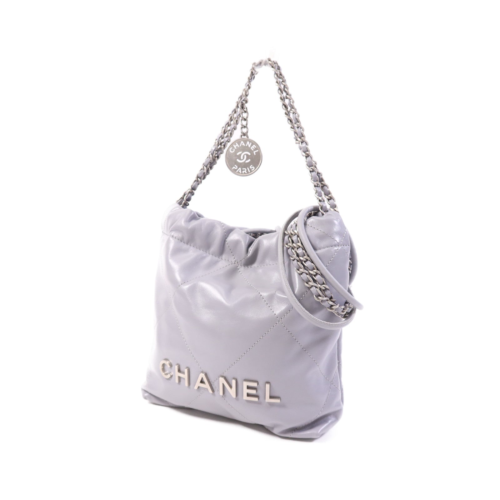 CHANEL 牛皮皮革C22 Mini金扣手挽肩背兩用袋