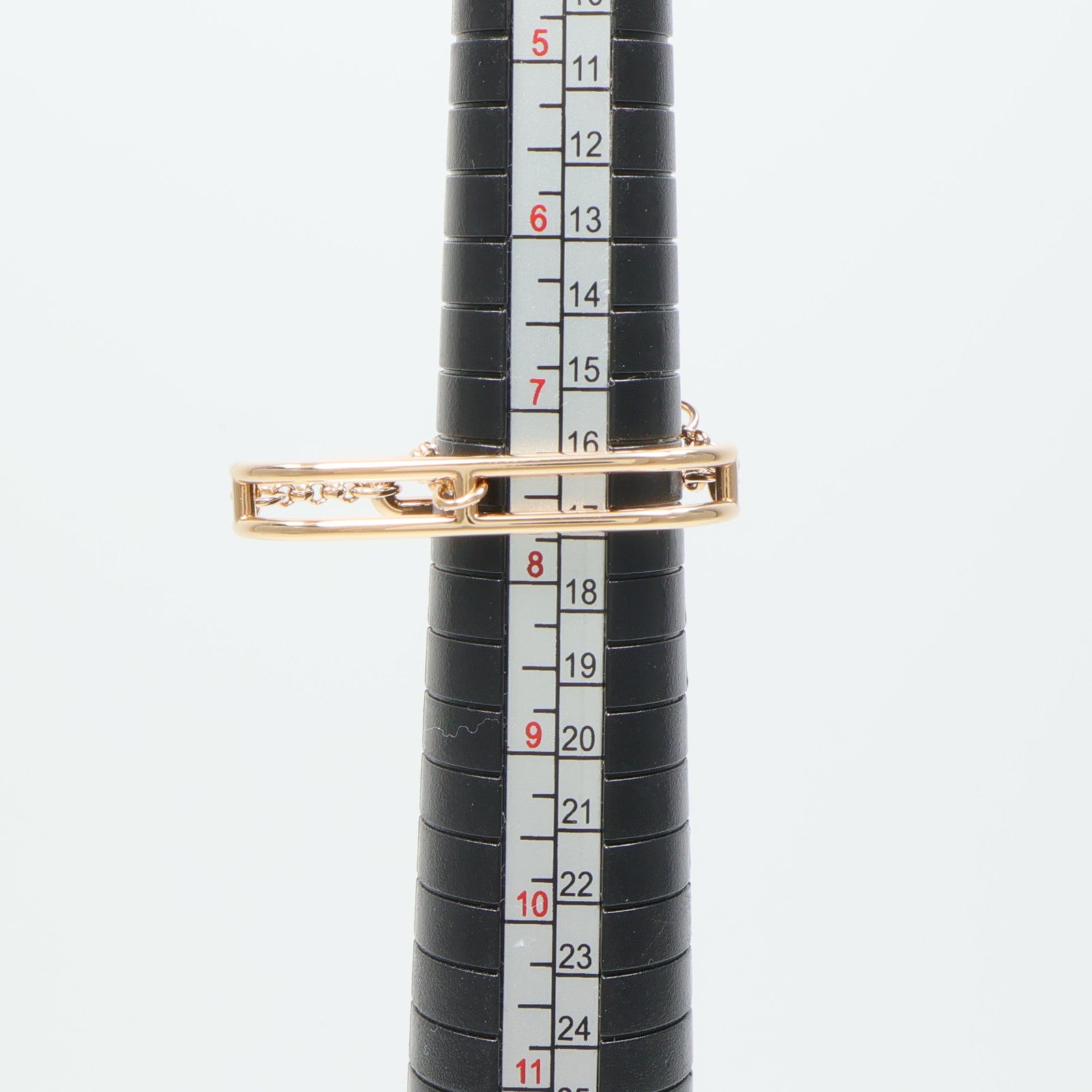 HERMES 18K玫瑰金Chaine D'Ancre Chaos Double Ring鑽石戒指