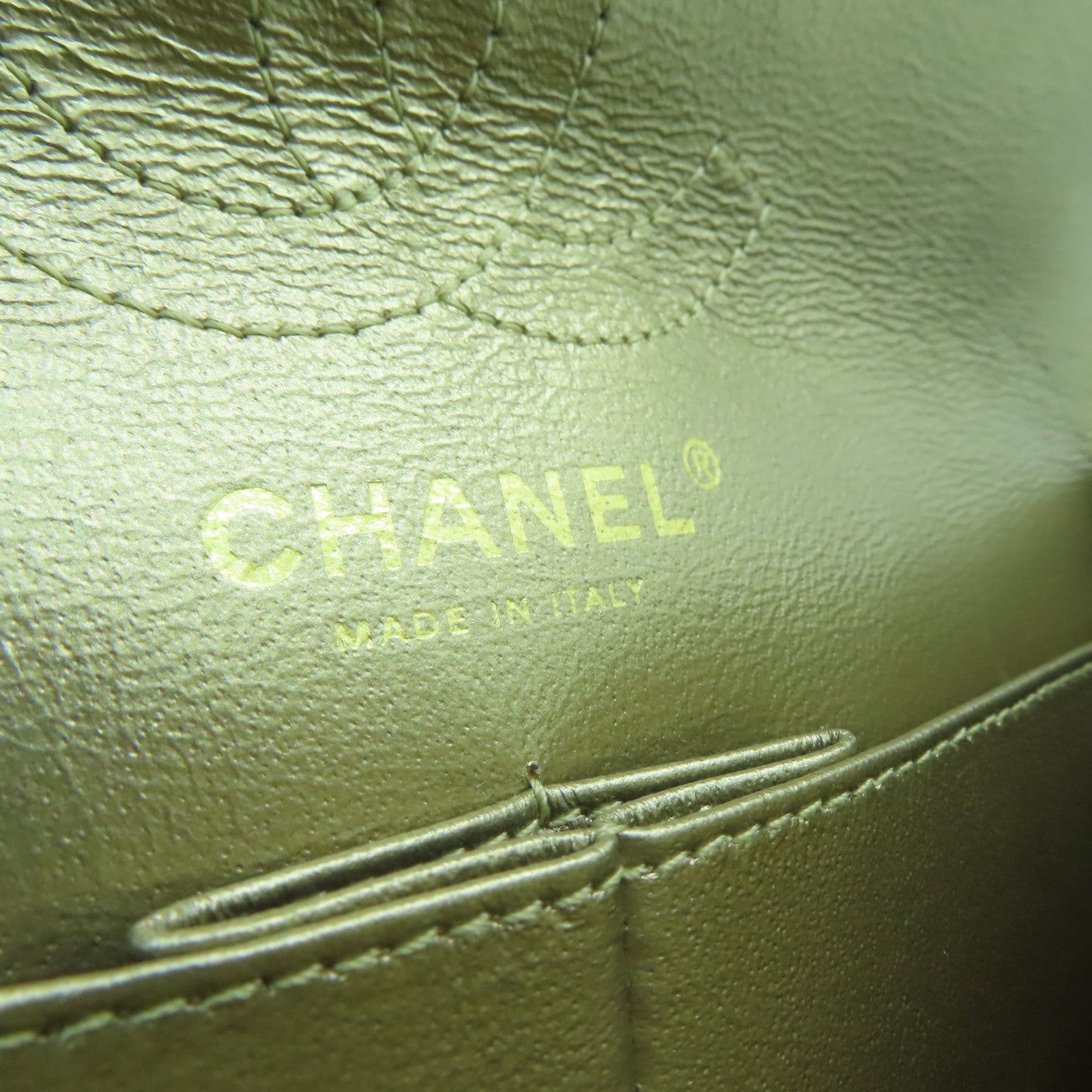 CHANEL 【清倉大減價】菱格帆布Classic 23cm金扣鏈帶肩背袋金色